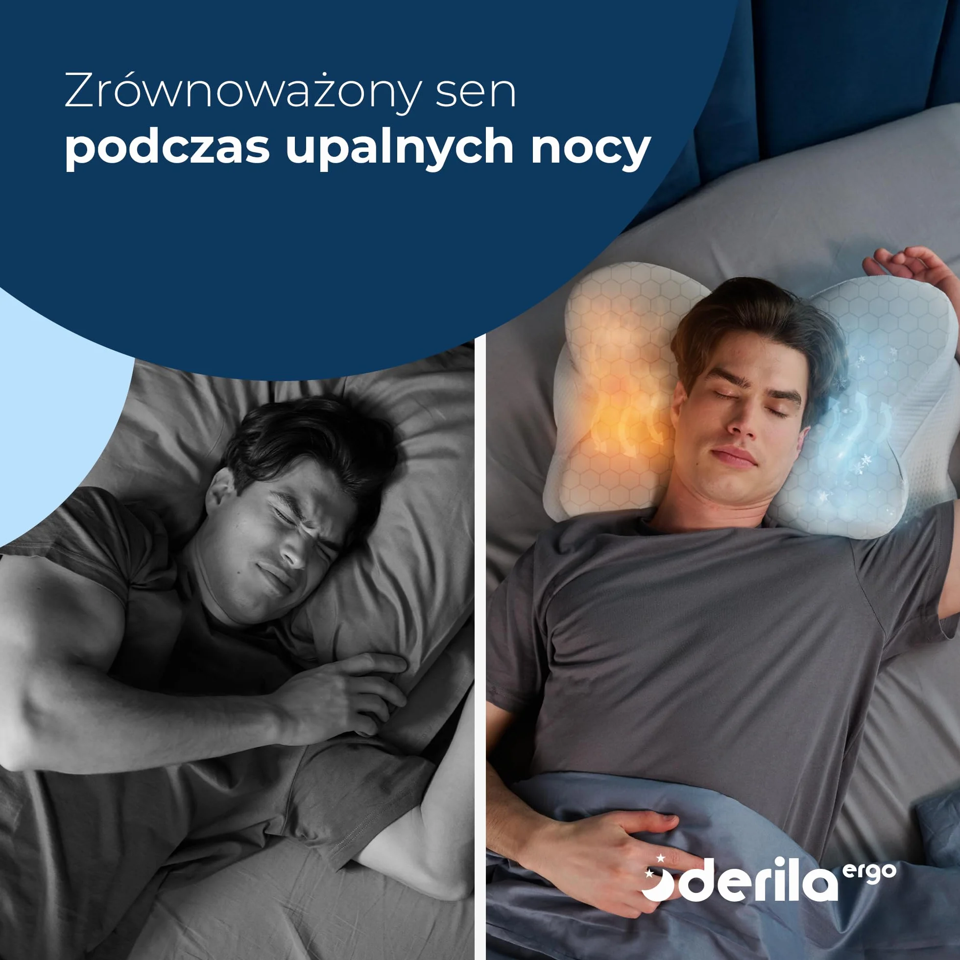 Derila Ergo Termiczna Poszewka na Poduszkę z PCM – Regulacja Temperatury Chłodząca i Ogrzewająca