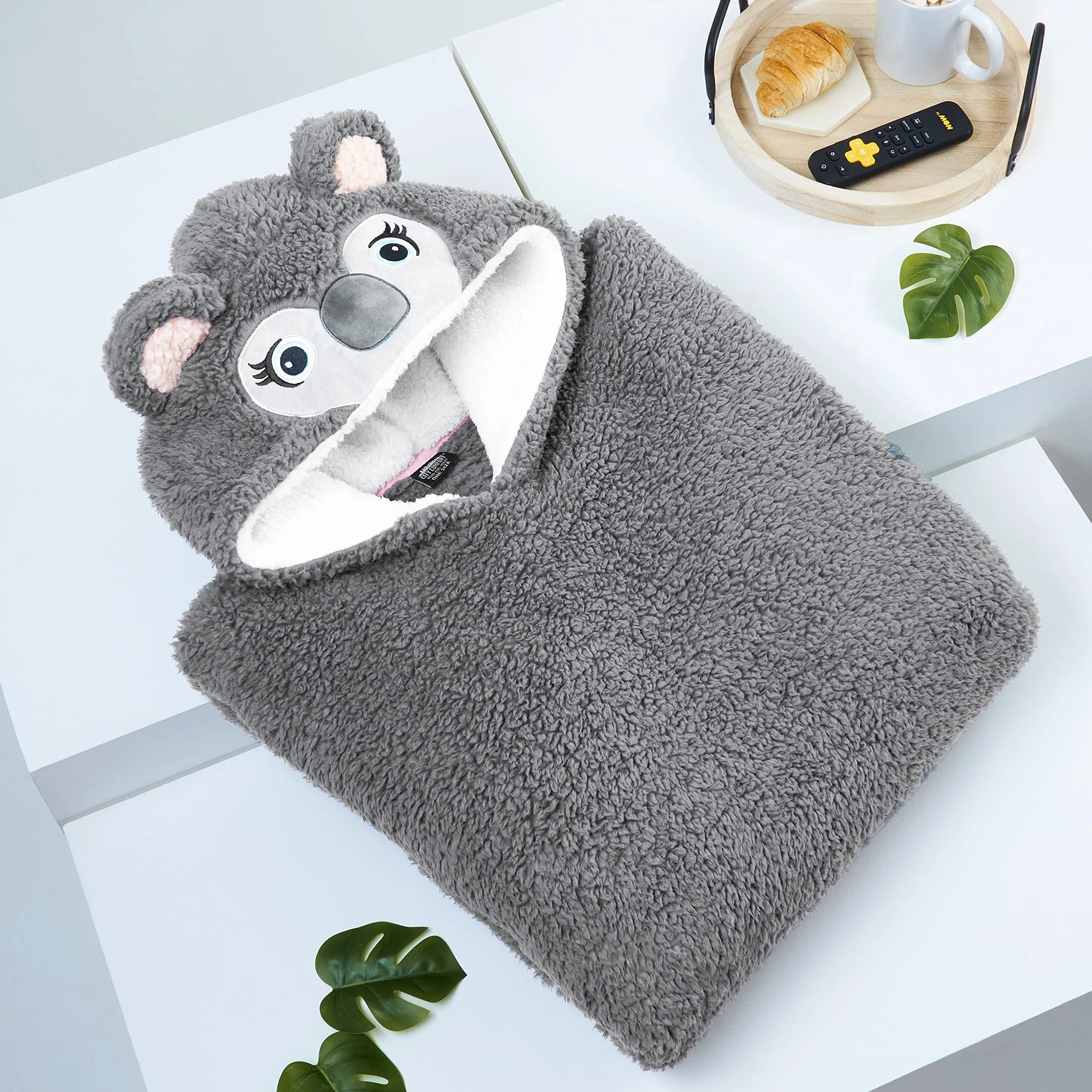 CityComfort Koc z kapturem oversize polarowy z rękawami dla kobiet i mężczyzn