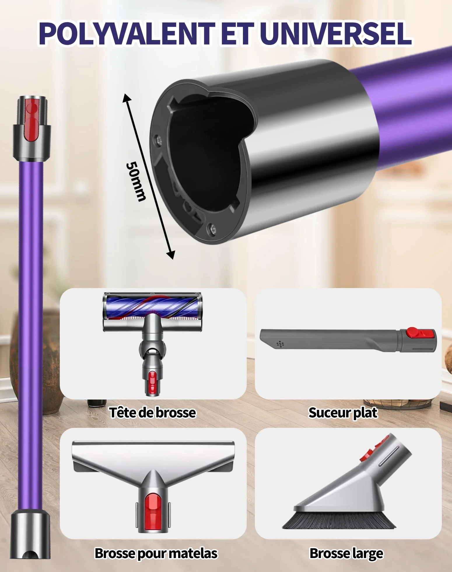 Rura przedłużająca LAOYE do Dyson V11 V15 V10 V8 V7 72 cm