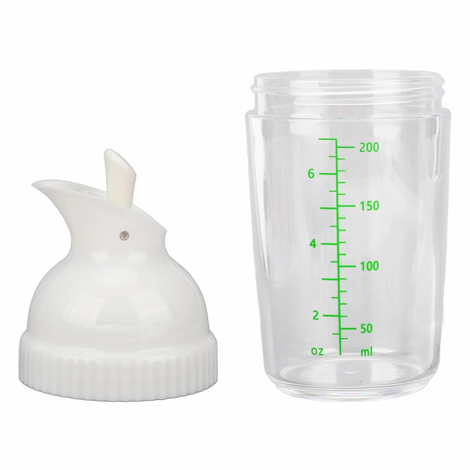 Shaker do sosów sałatkowych, 200 ml, mikser do dressingu, butelka na olej, ocet, sok z cytryny, ranczo i sos balsamiczny (biały)