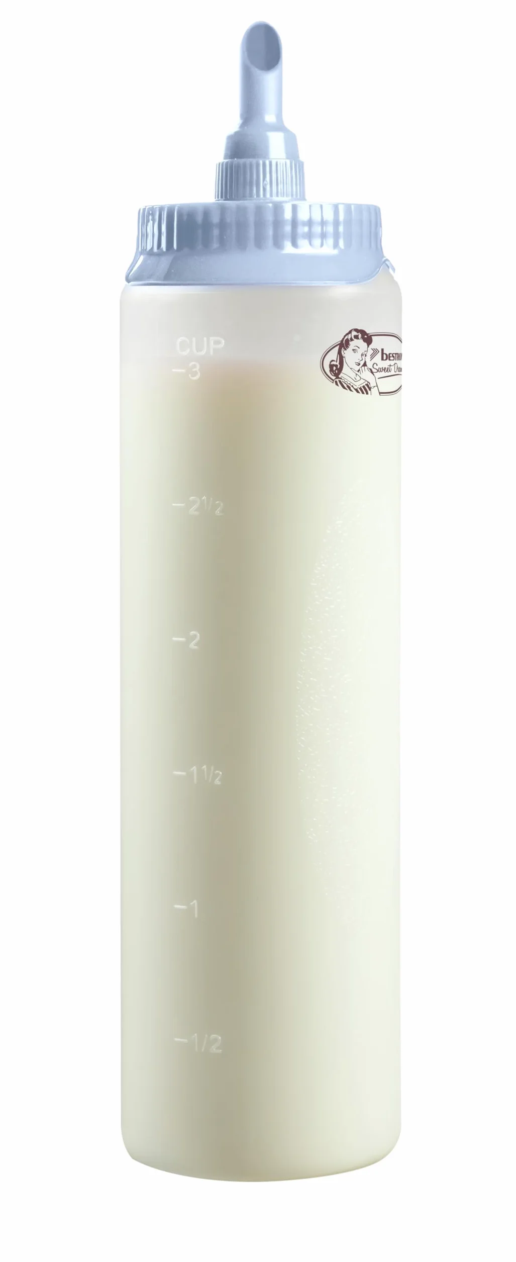 Bestron Dozownik do ciasta 700 ml niebieski biały
