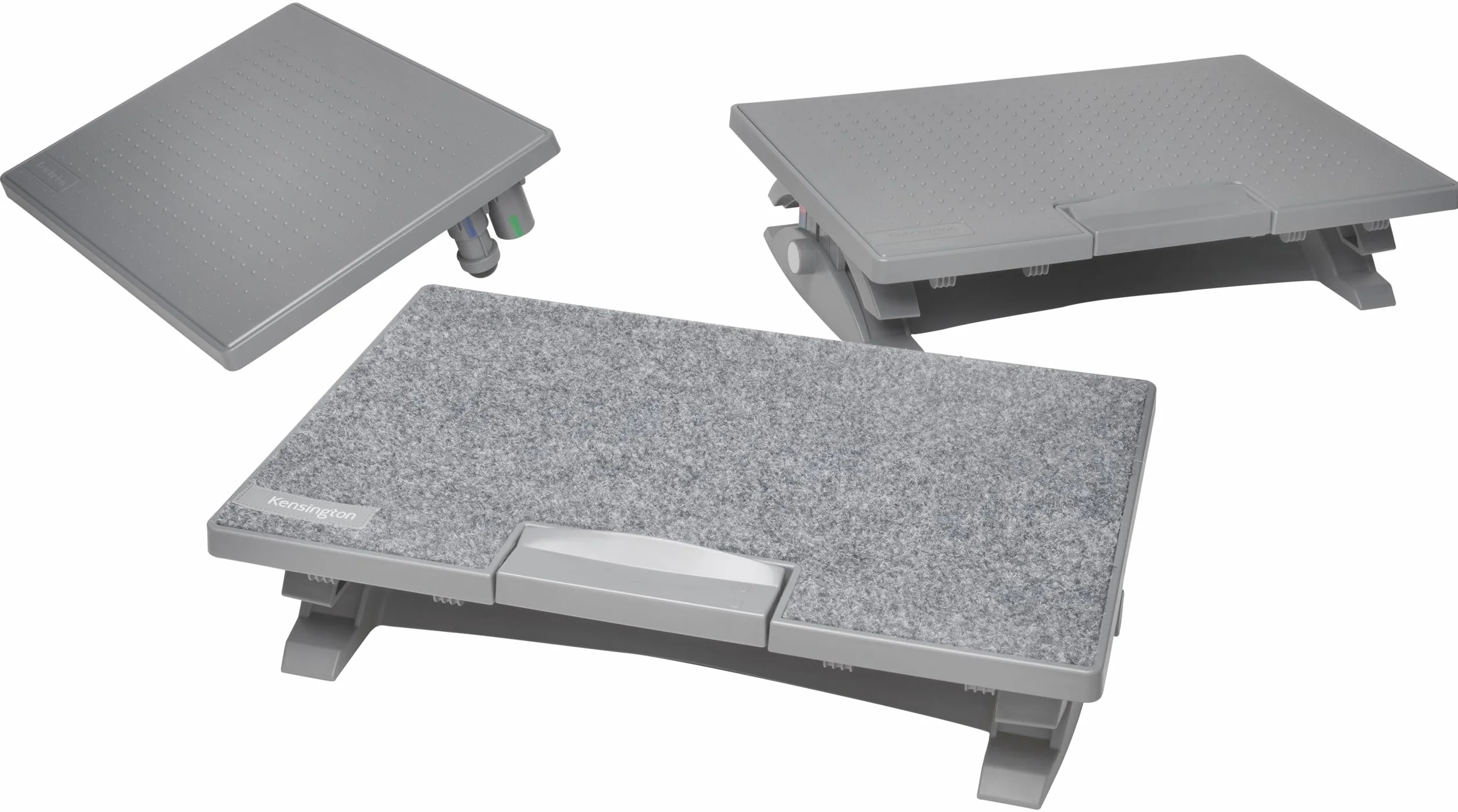 Podnóżek Kensington SoleMate pod biurko, podnóżek z ergonomicznym systemem SmartFit, podnóżek z regulowaną, antypoślizgową podstawą i łatwą do czyszczenia powierzchnią, do biura i domu, kolor szary