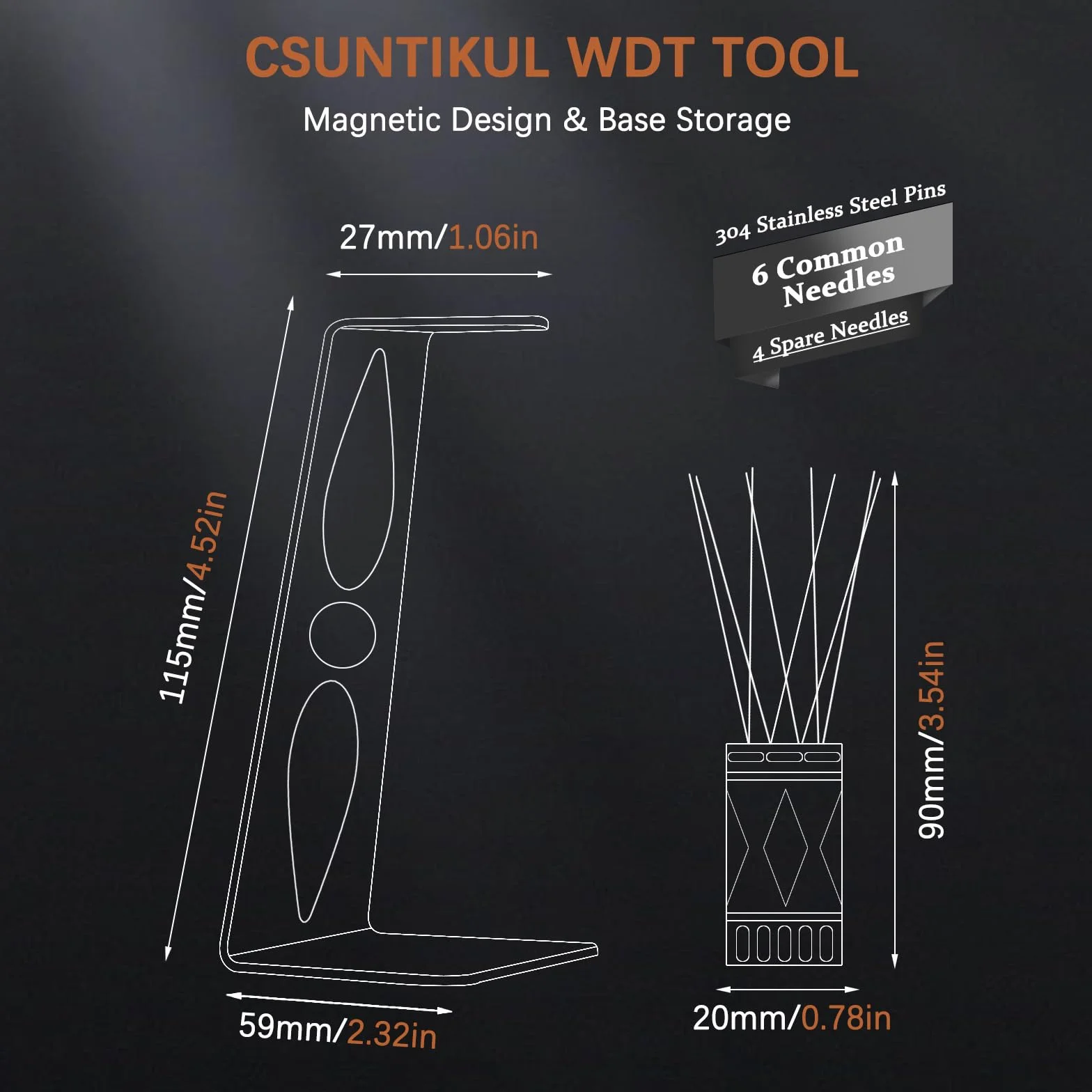 WDT Tool igła do espresso z 10 cienkimi igłami z uchwytem magnetycznym, tamper do kawy, akcesoria do kawy