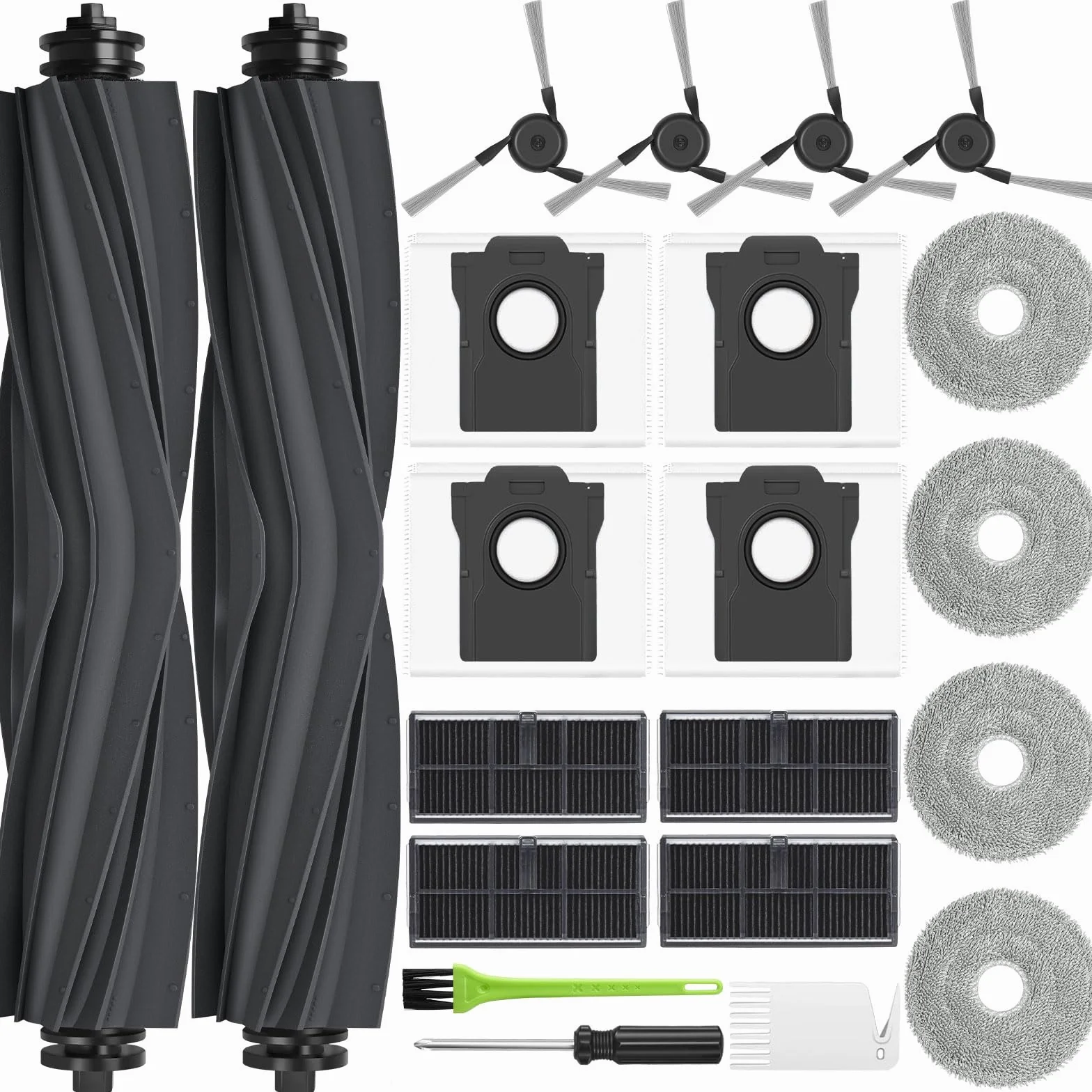 L10s Ultra Gen 3 części zamienne do Dreame L40 Ultra /X40 Ultra Complete Mova P50 Pro Ultra Wymiana Zestaw 4 Worki na kurz 4 ściereczki do mopa 2 szczotka główna 4 filtry 4 szczotki boczne