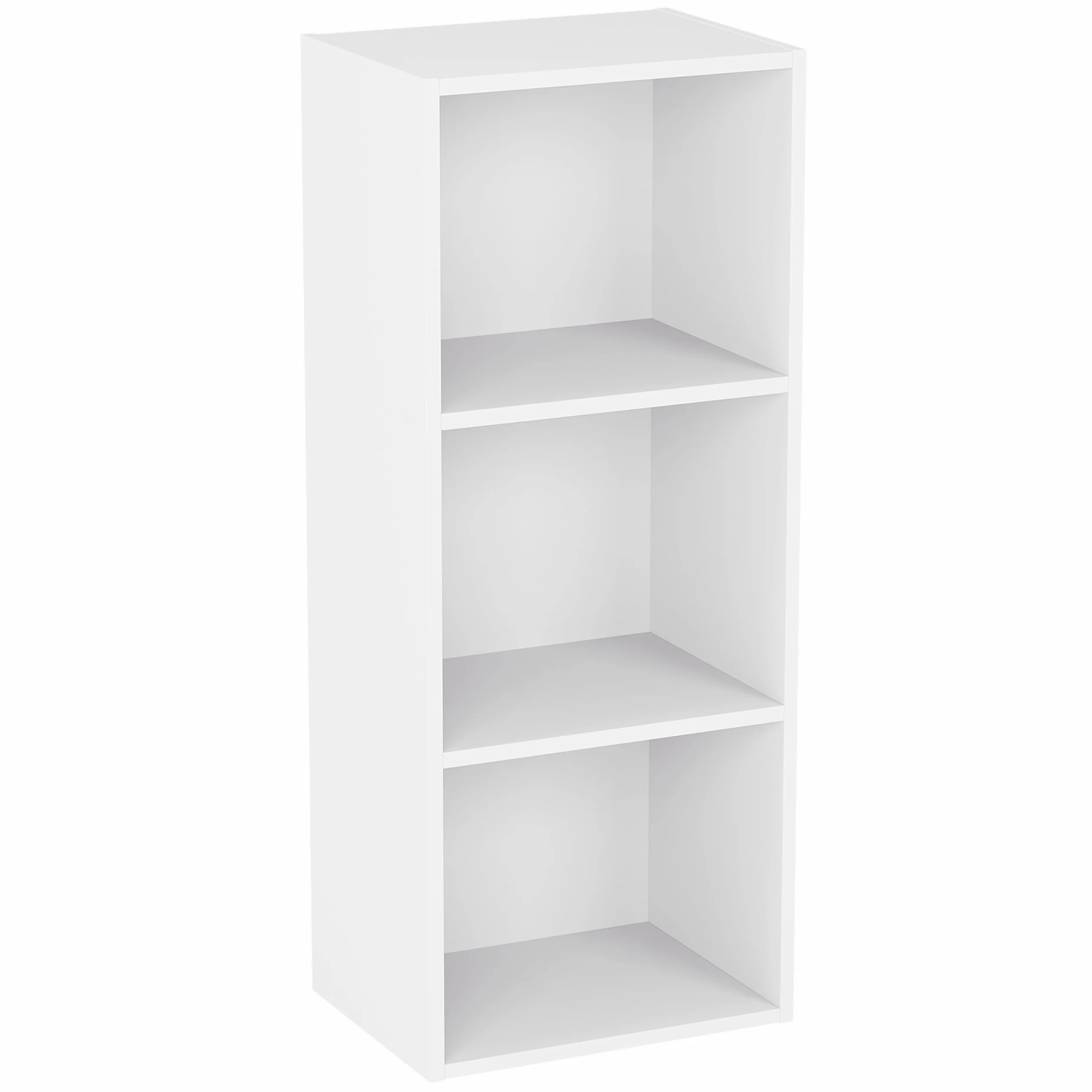 Regał na książki Oxford 3-poziomowy Vida Designs, biały, drewniany, regał ekspozycyjny, meble biurowe do salonu