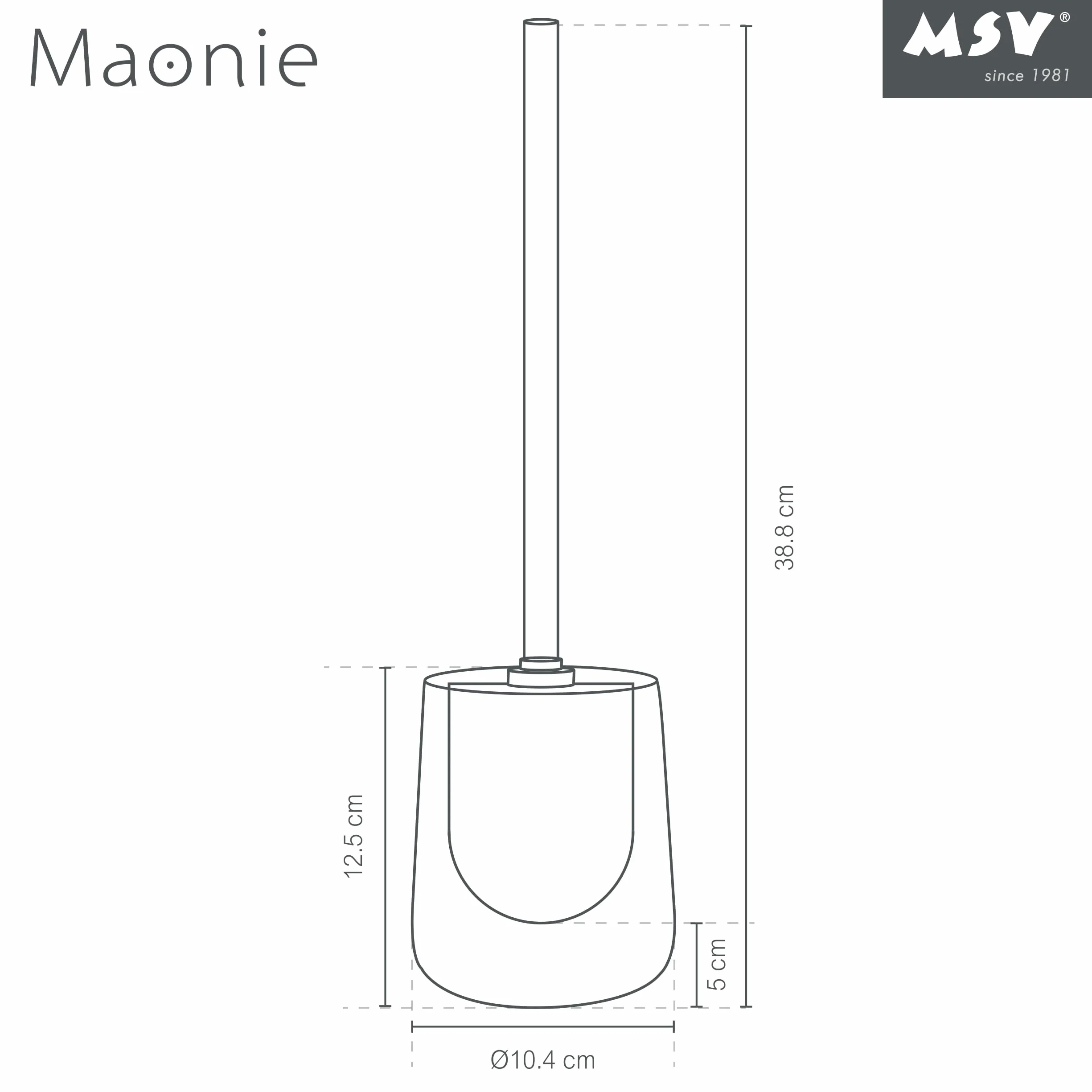 MSV Maonie szczotka do WC szczotka do toalety, zestaw z ceramiki, matowa, biała
