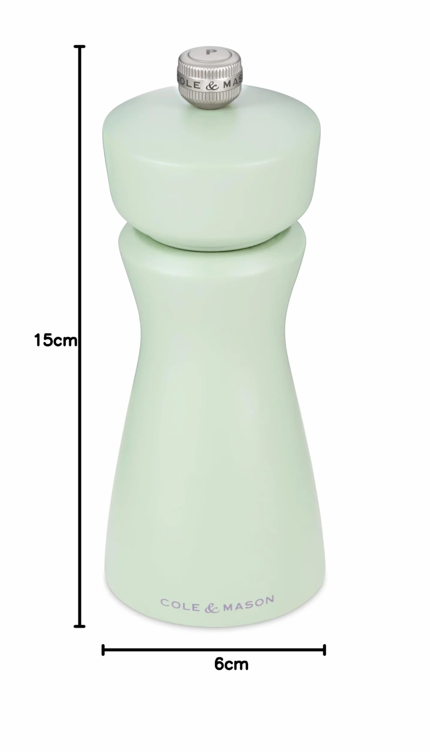 Cole & Mason Kenton młynek do soli i pieprzu, szałwia, regulowany mielenie, trwały mechanizm ceramiczny, zawiera 1 młynek, 15 cm