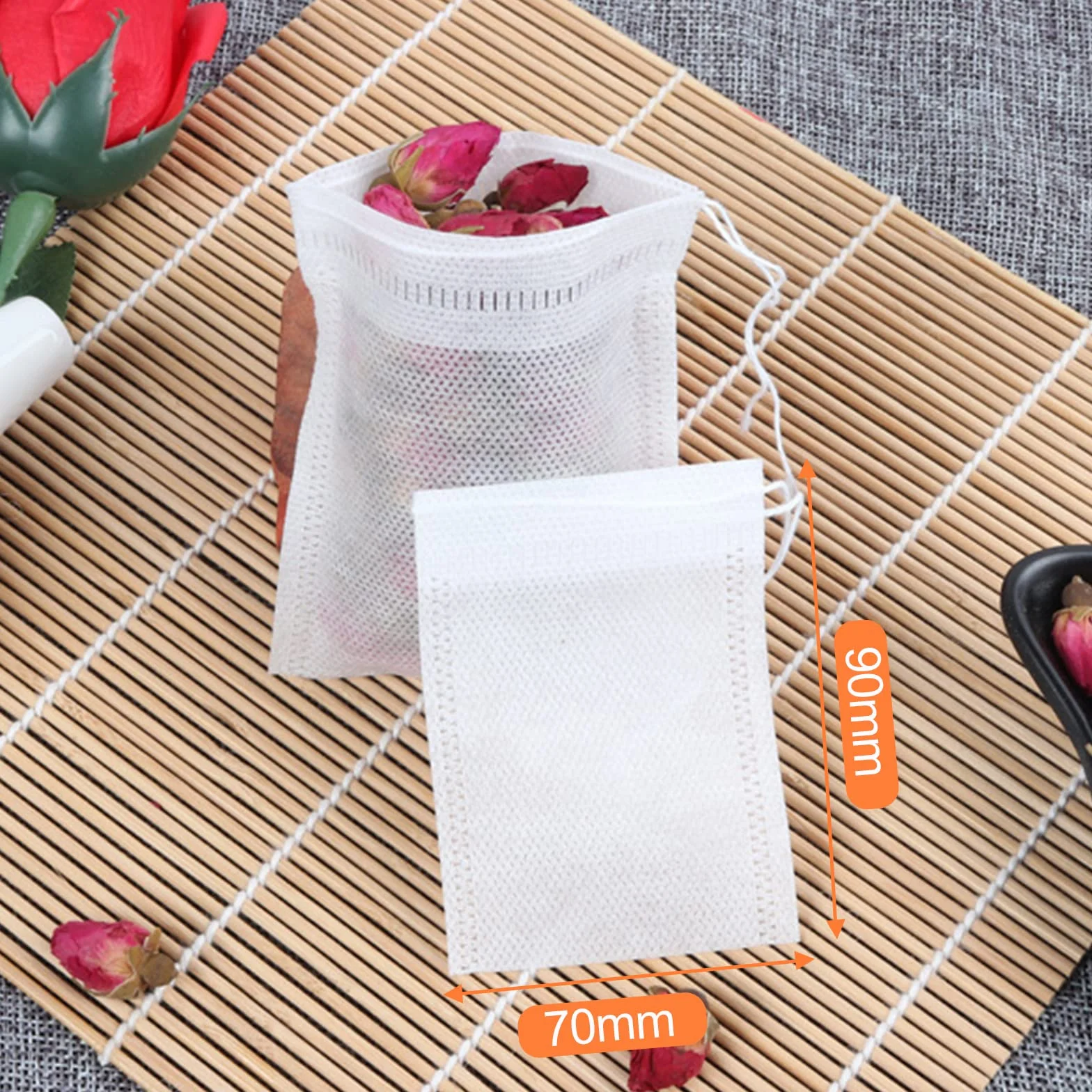 Newaner 600 szt. papieru filtracyjnego do herbaty, torebki z włókniny, średni rozmiar, sznurek