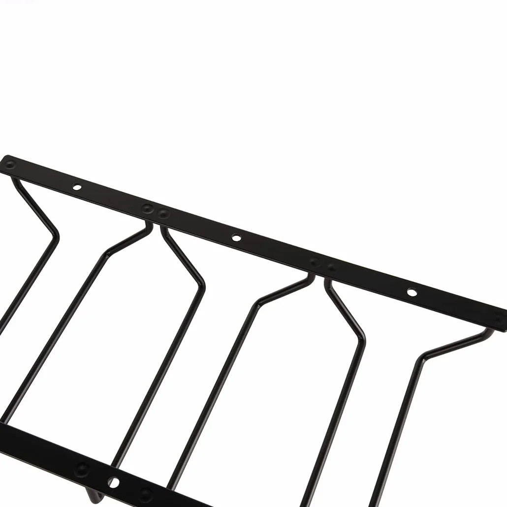 Stojak na kieliszki do wina 18 cm czarny 3 rzędy wiszący pod szafką