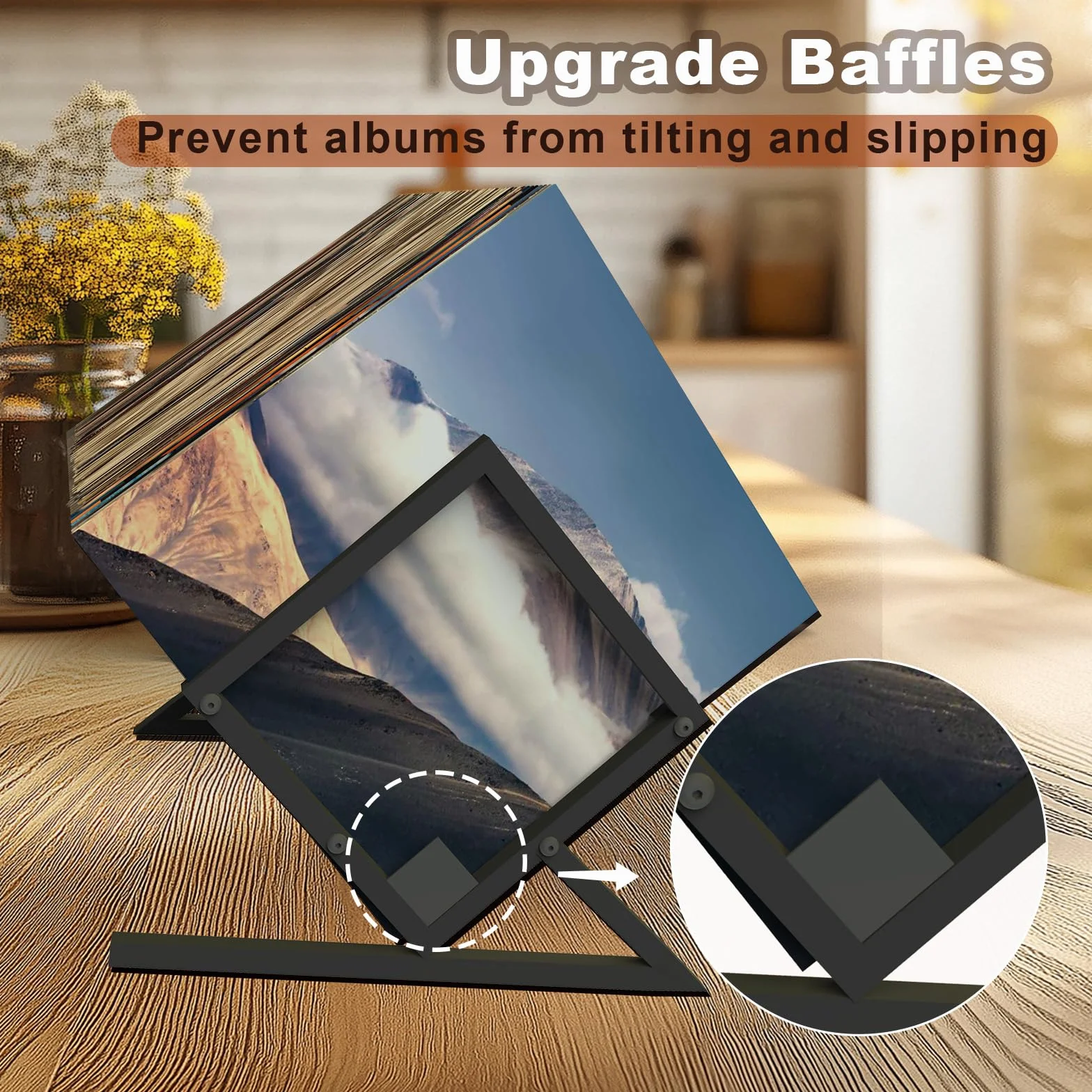 Metalowy stojak na winyle 80–100 LP, regał na płyty winylowe 40x28,5x30cm