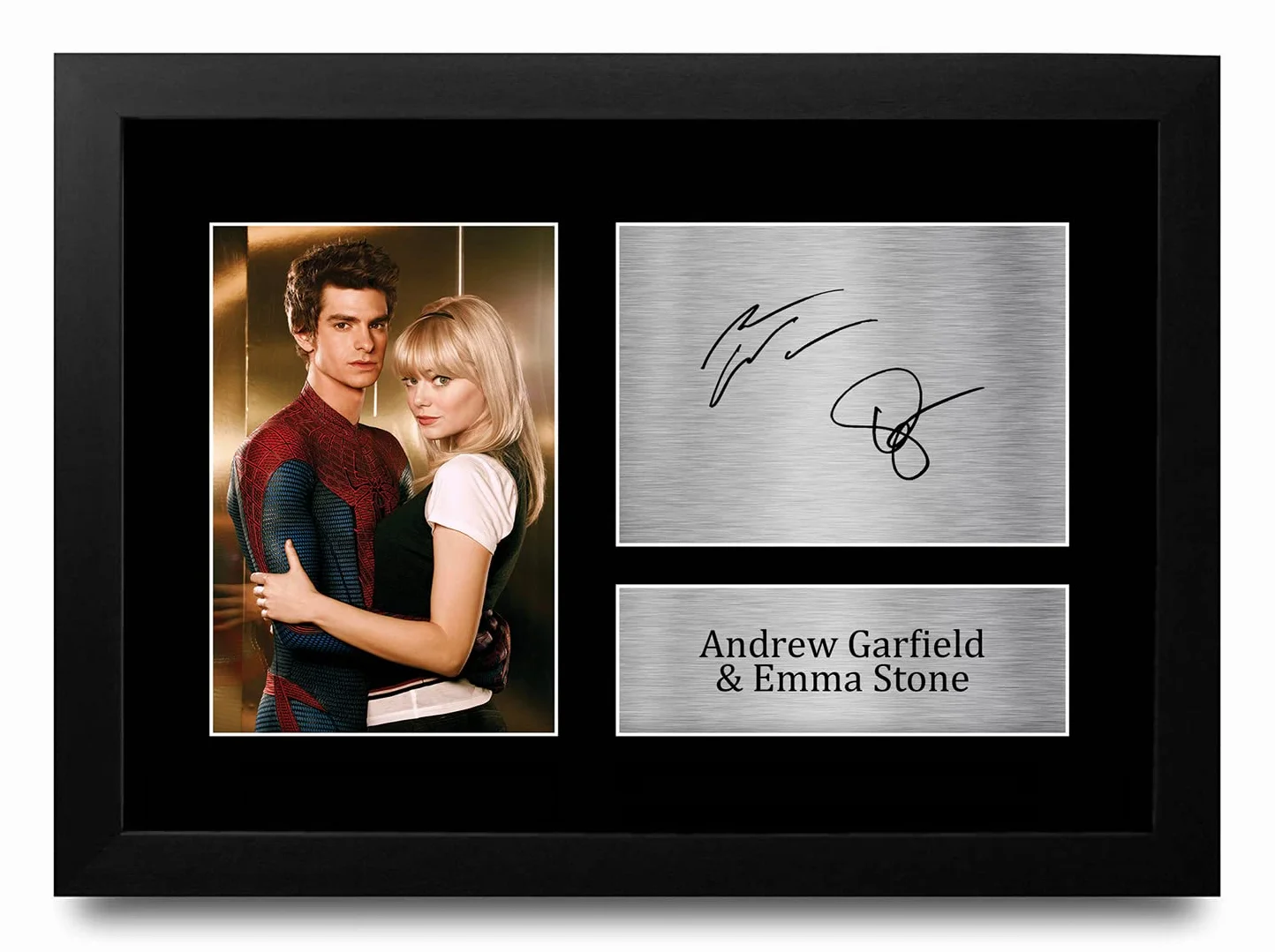 HWC Trading FR A4 Andrew Garfield & Emma Stone Spider-Man Prezenty Drukowane Podpisane Zdjęcie Z Autografem Dla Fanów Pamiątek Filmowych - A4 Framed
