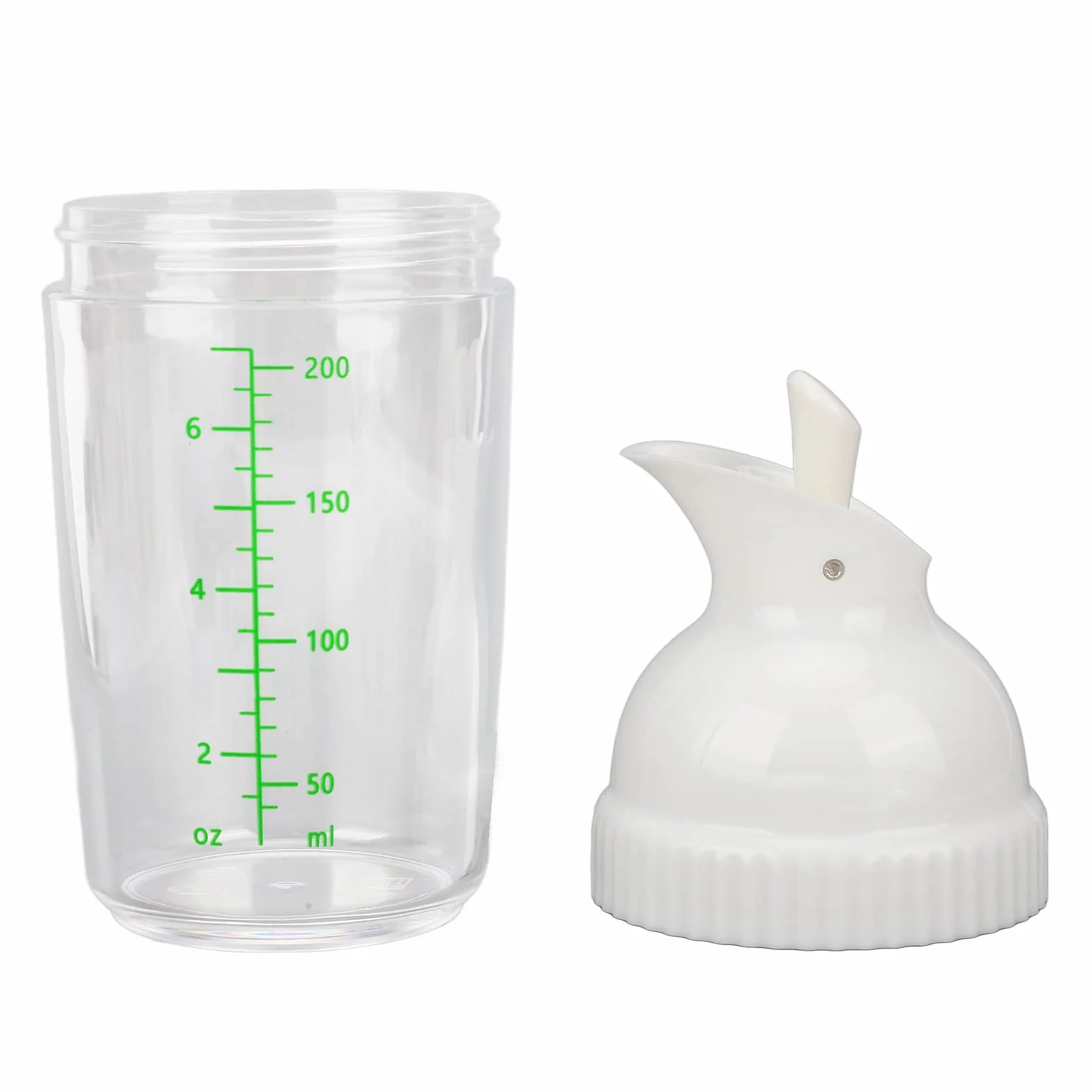 Shaker do sosów sałatkowych, 200 ml, mikser do dressingu, butelka na olej, ocet, sok z cytryny, ranczo i sos balsamiczny (biały)