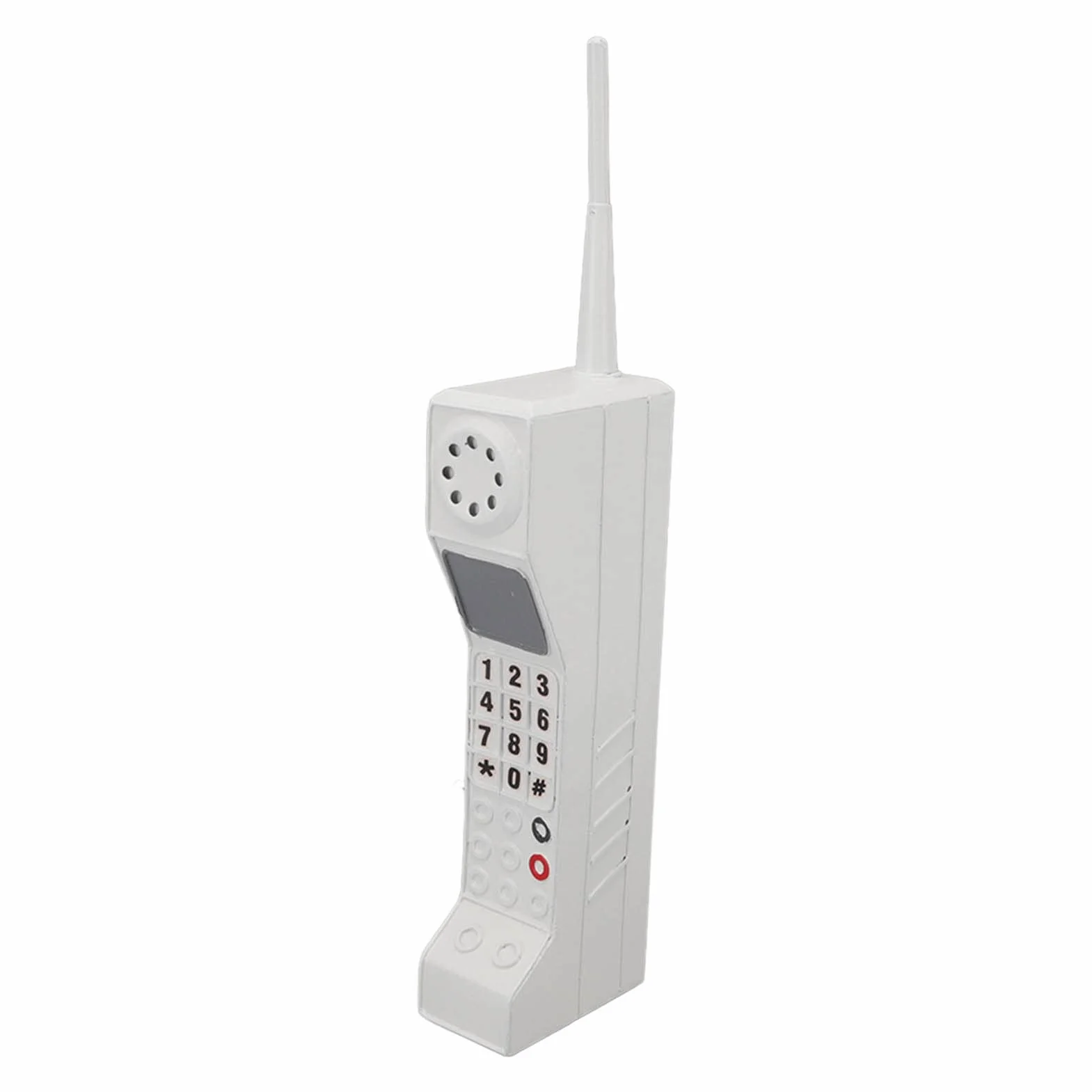 Cegła Telefon komórkowy Ornament, Retro 80's Telefon komórkowy Vintage Cellphone, Retro Old Fashioned Model telefonu komórkowego, Żelazna cegła Model telefonu komórkowego Rekwizyty (Biały)