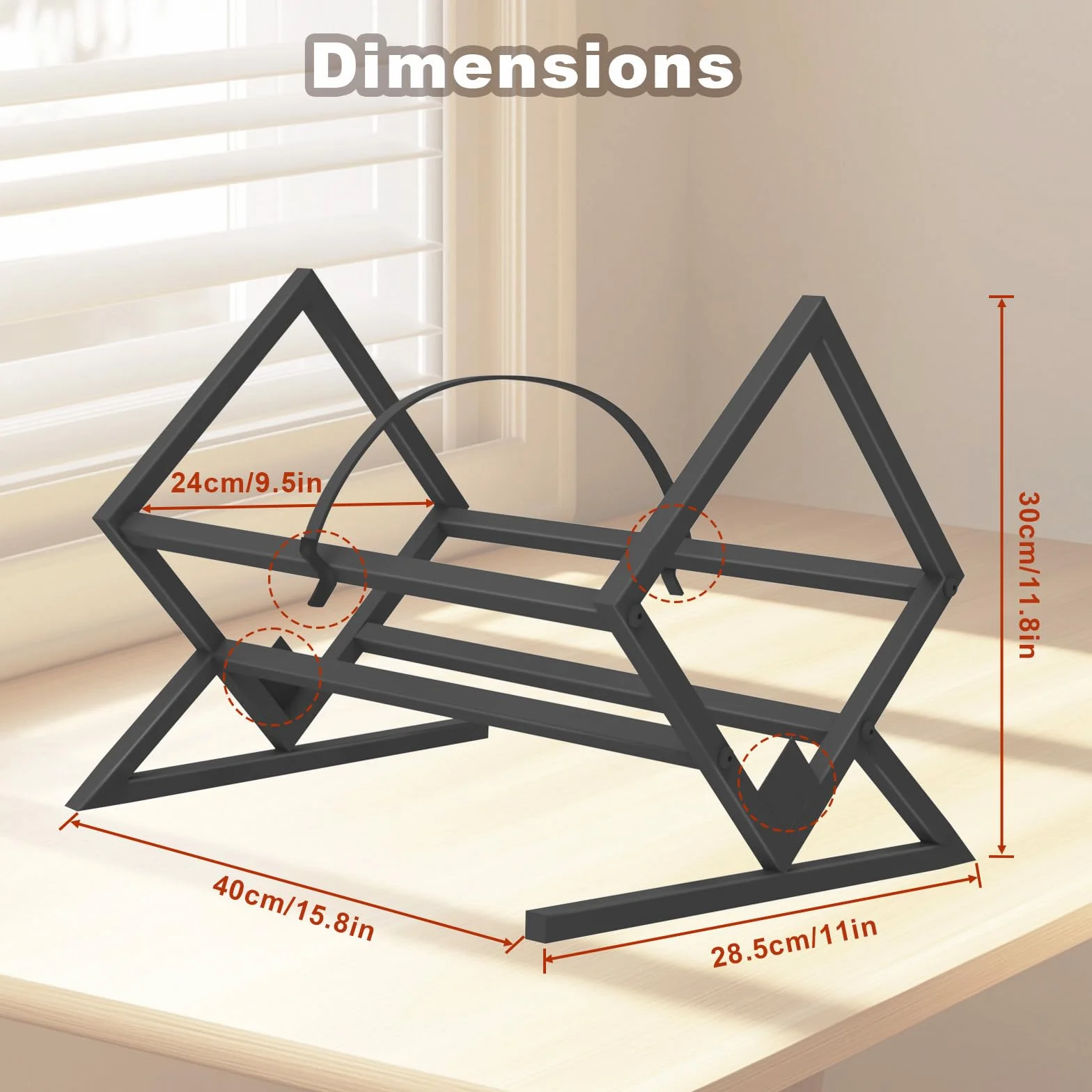 Metalowy stojak na winyle 80–100 LP, regał na płyty winylowe 40x28,5x30cm