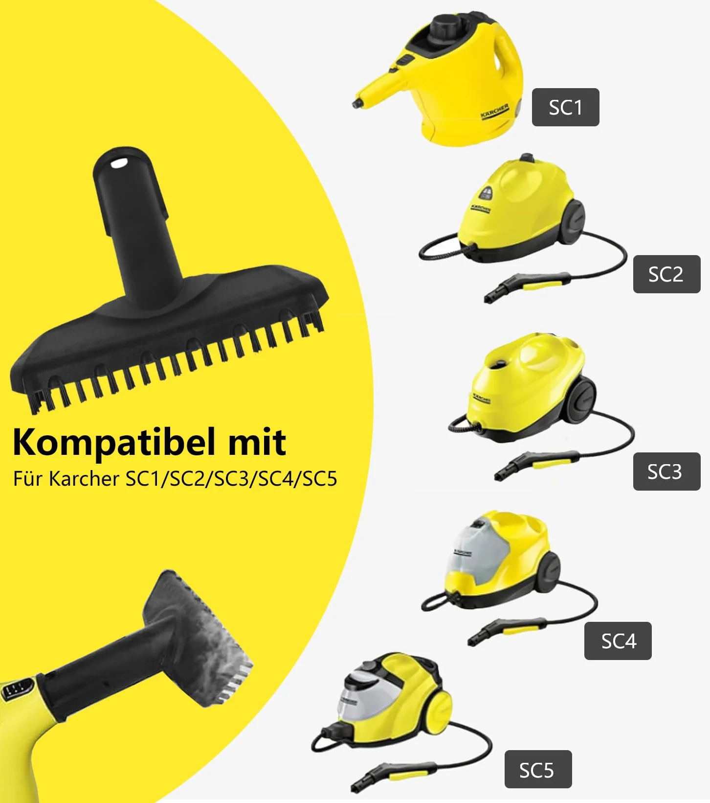 Kärcher SC1 SC3 SC5 SC4 SC2 dysza ręczna szczotka czyszcząca okrągła ściereczka z włókna