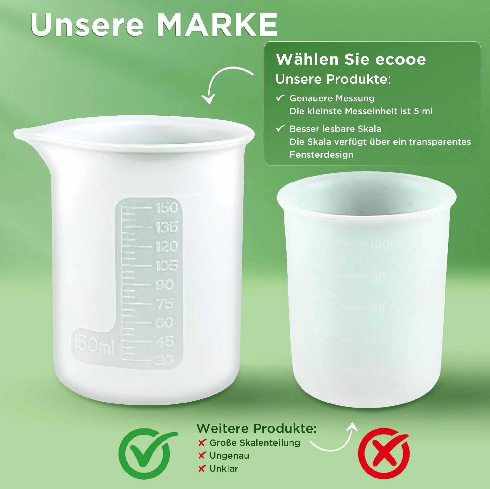 ecooe 4 sztuki pomoc w dozowaniu proszku do prania 150ML + łyżka miarowa 50ML do środka piorącego, kulka dozująca do prania do pralki