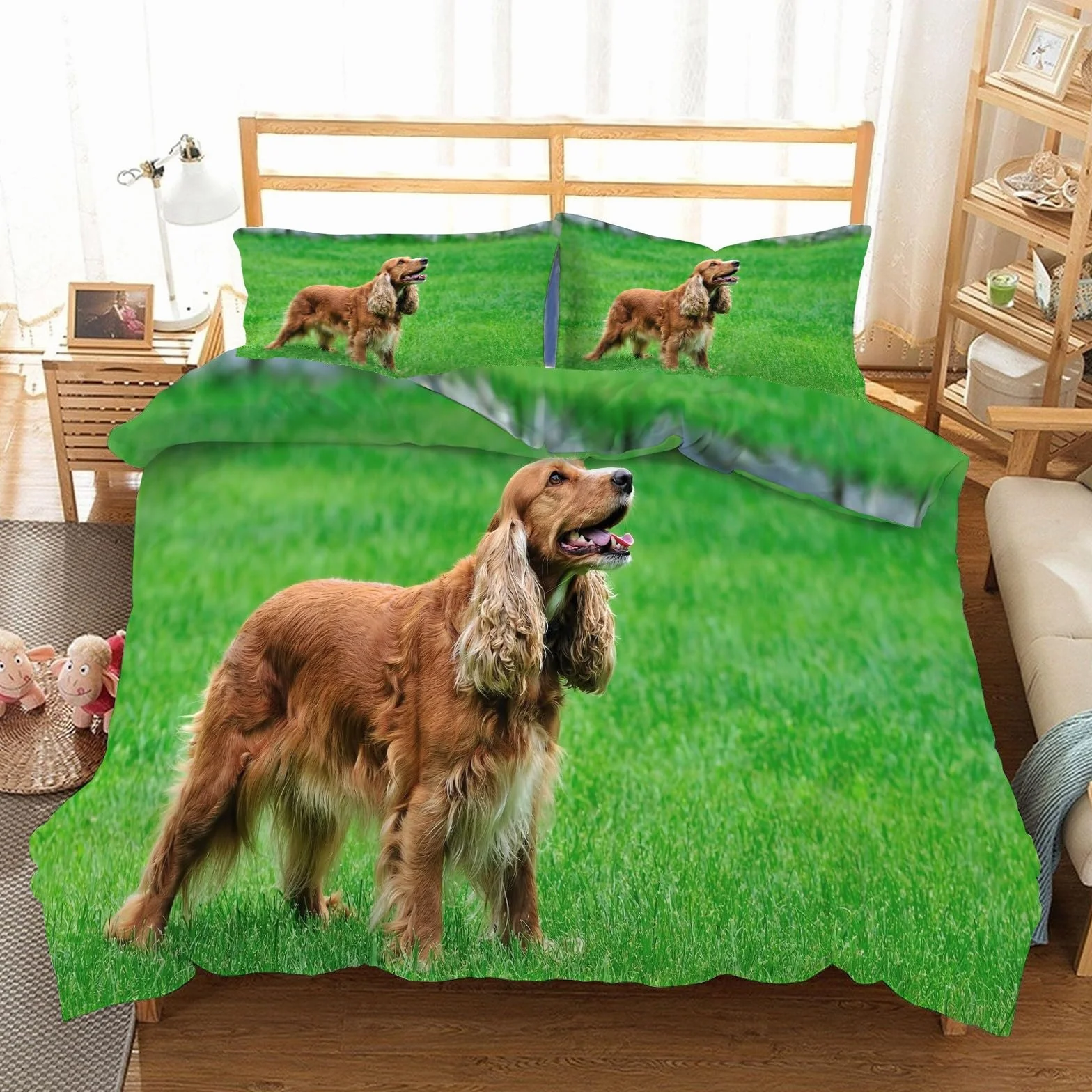 BAIL Pojedynczy zestaw pościeli Cocker Spaniel Trawa 50x75 cm