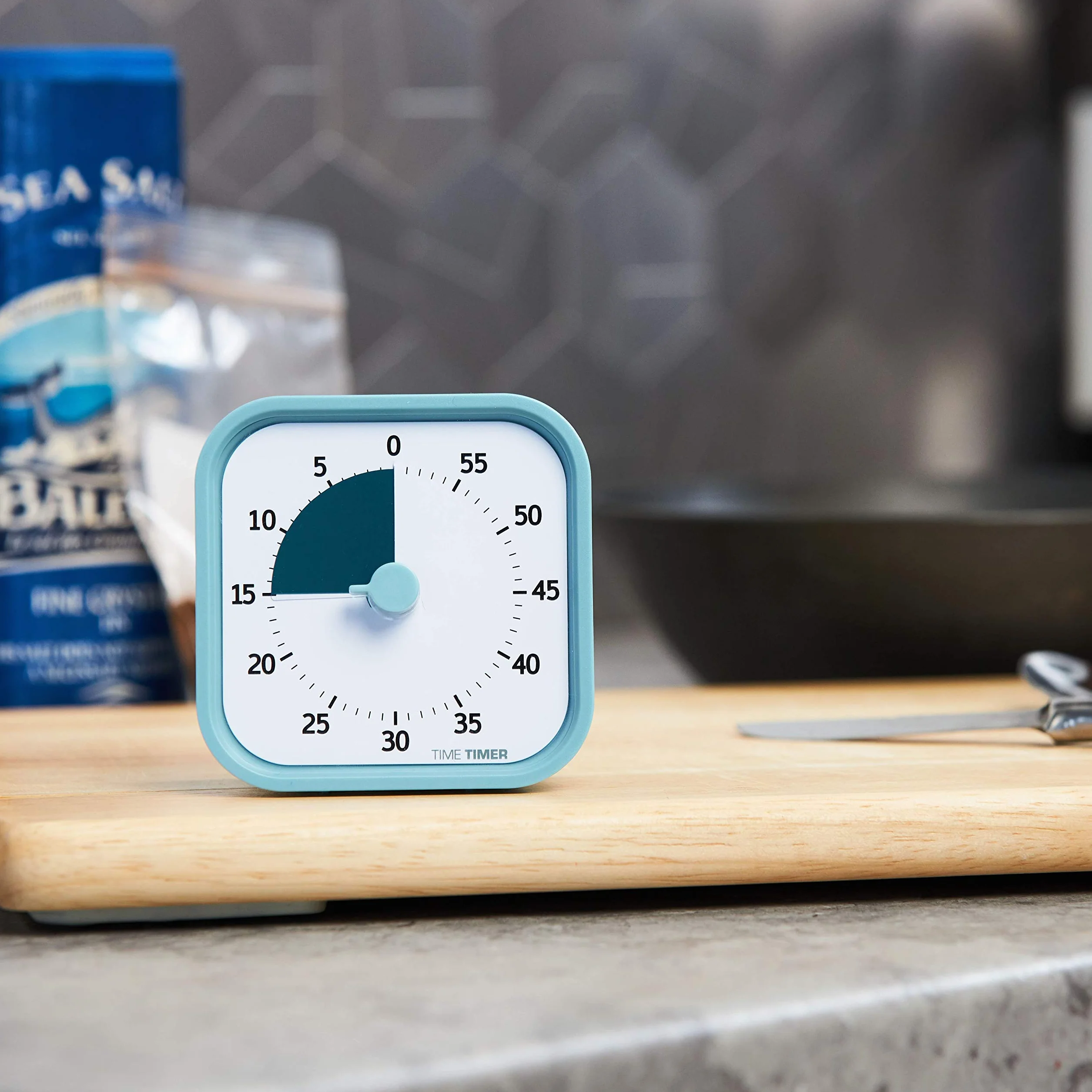 Time Timer Home MOD – 60 minut wizualny timer Home Edition – do nauki w domu, do nauki, narzędzia do nauki, do biura, kuchni, biura i spotkań bez głośnego dotykania (Lake Day niebieski)