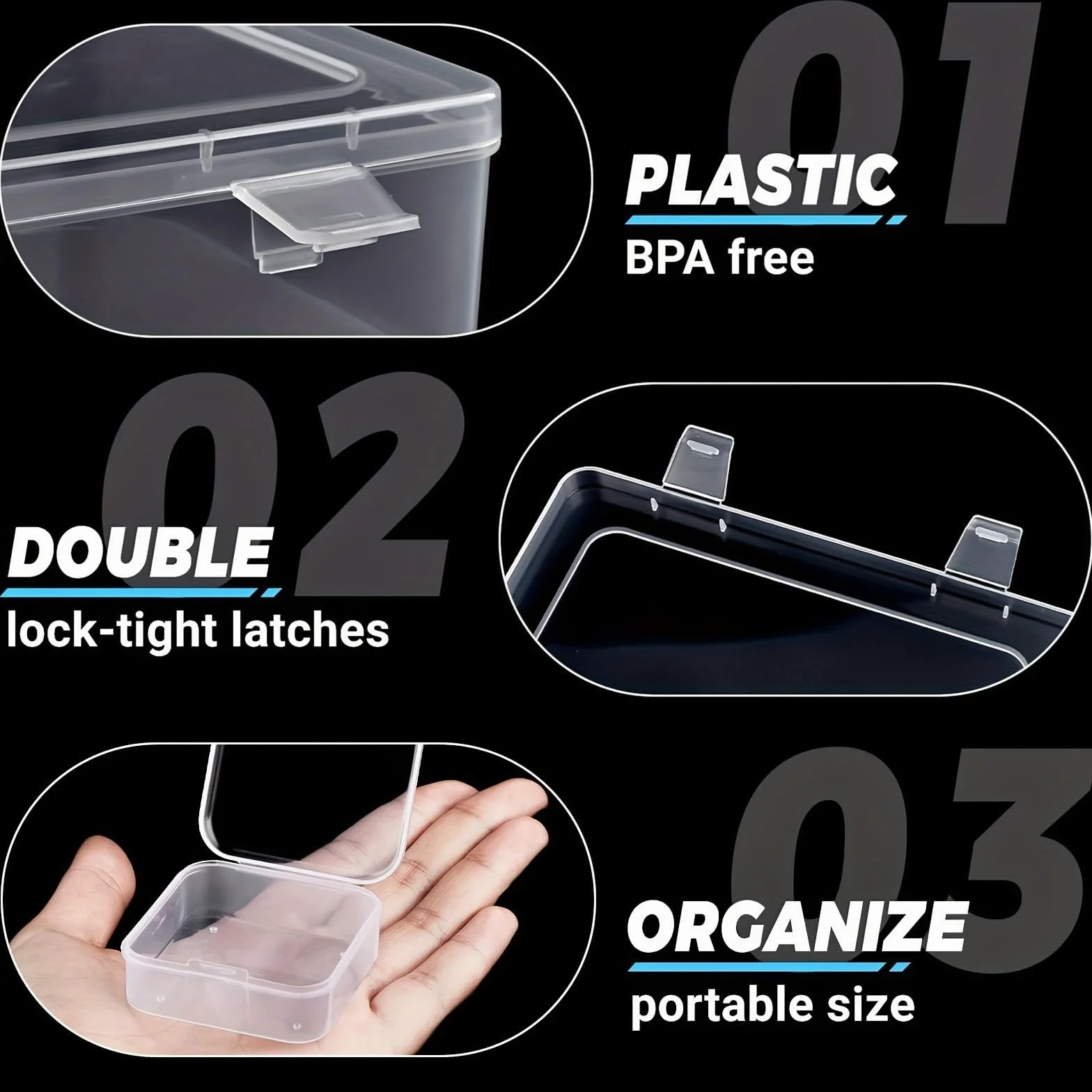30 Sztuk Małe Pudełko do Przechowywania: TAIHOBO Mini Plastikowe Pudełka, Przezroczyste Małych Pudełek do Sortowania z Pokrywką, Służy do Przechowywania Małych Części, Koralików i Śruby