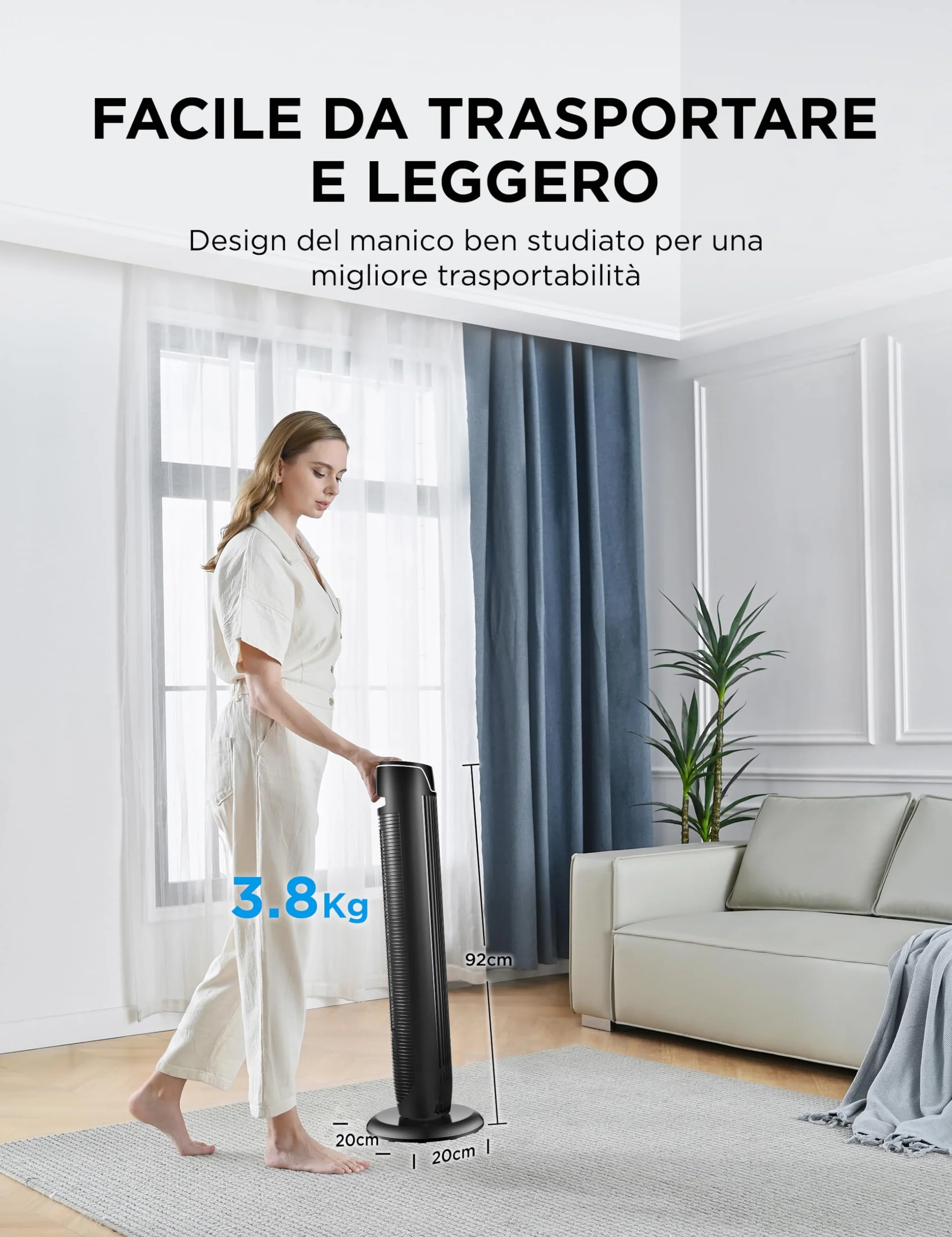 Midea Fz10-17Jr Wentylator, Czarny, 92 cm