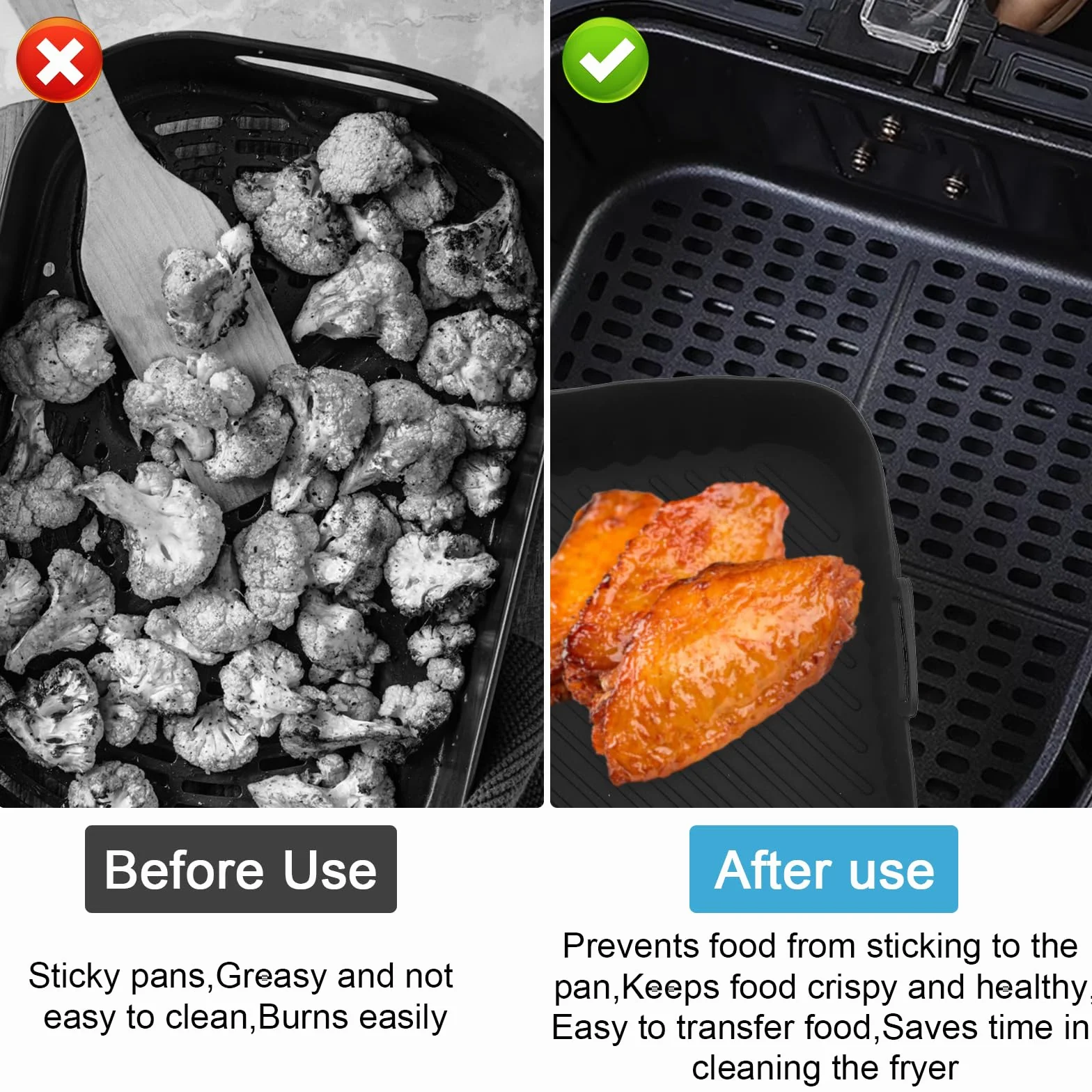 2 sztuki formy silikonowe do gorącej frytkownicy na parze, akcesoria do Philips Dual Airfryer 3000-Serie 6l/3l, silikonowa wkładka do Air Fryer, silikonowa forma do Airfryer, akcesoria do Philips