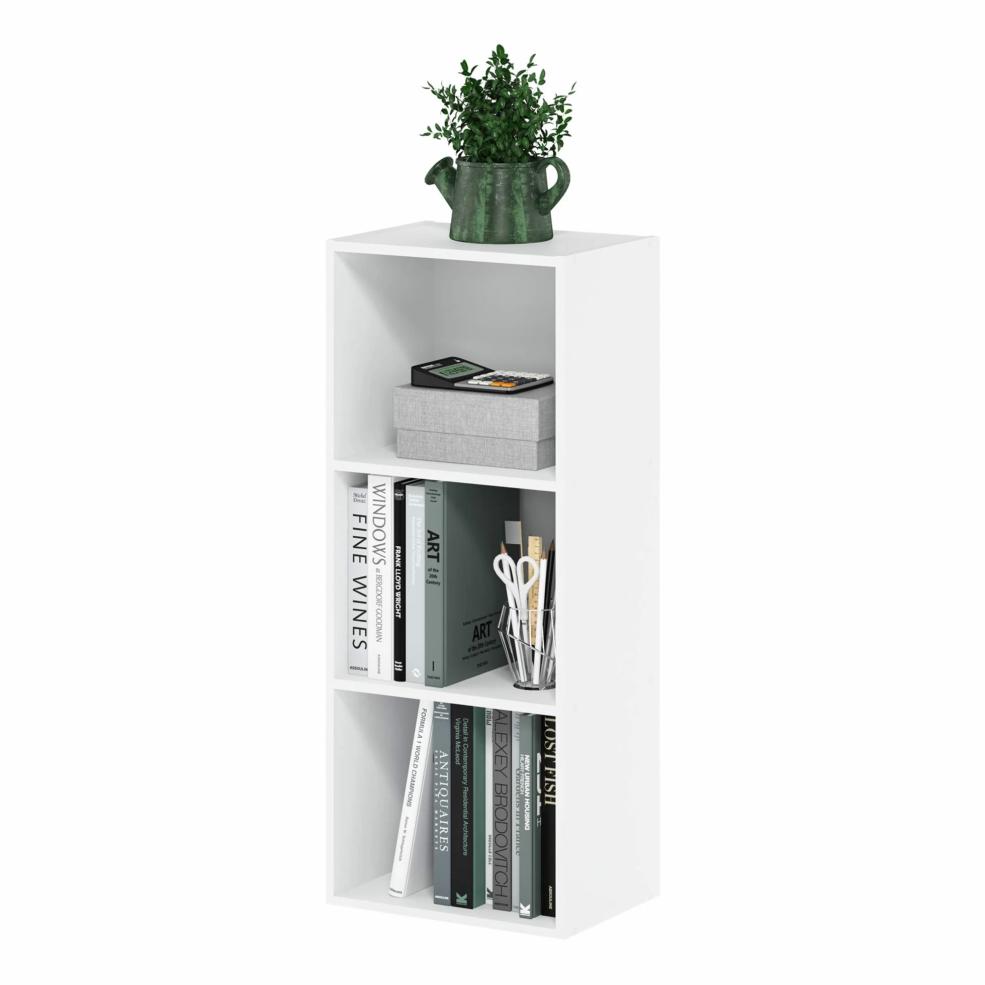 Furinno Luder 3-poziomowy regał z otwartą półką, biały