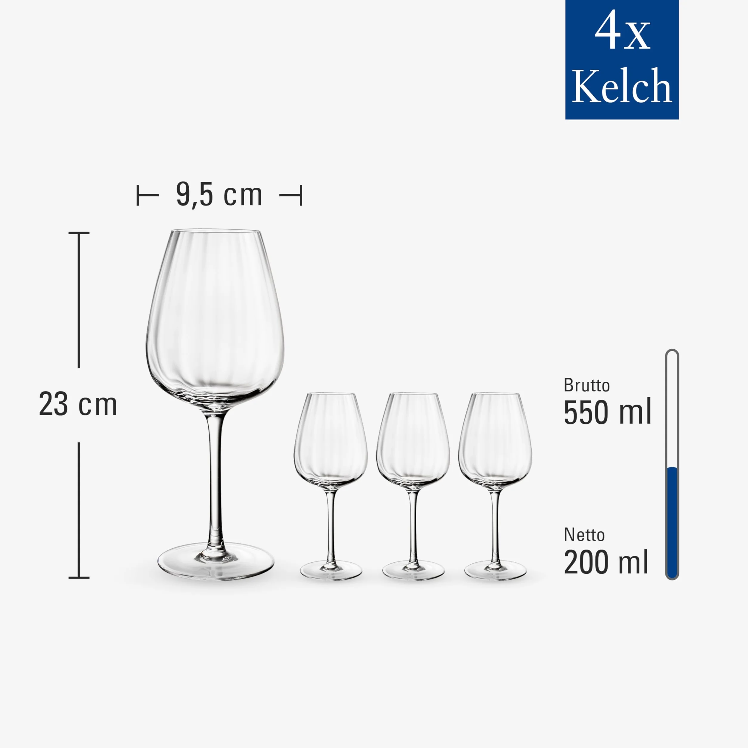 Villeroy & Boch Rose Garden Kieliszek do czerwonego wina zestaw 4 sztuk 200 ml szkło kryształowe