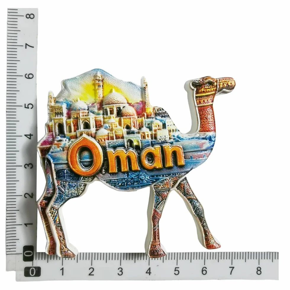Oman pamiątki z podróży 3D magnes na lodówkę atrakcje miasto dekoracyjne magnesy trójwymiarowe