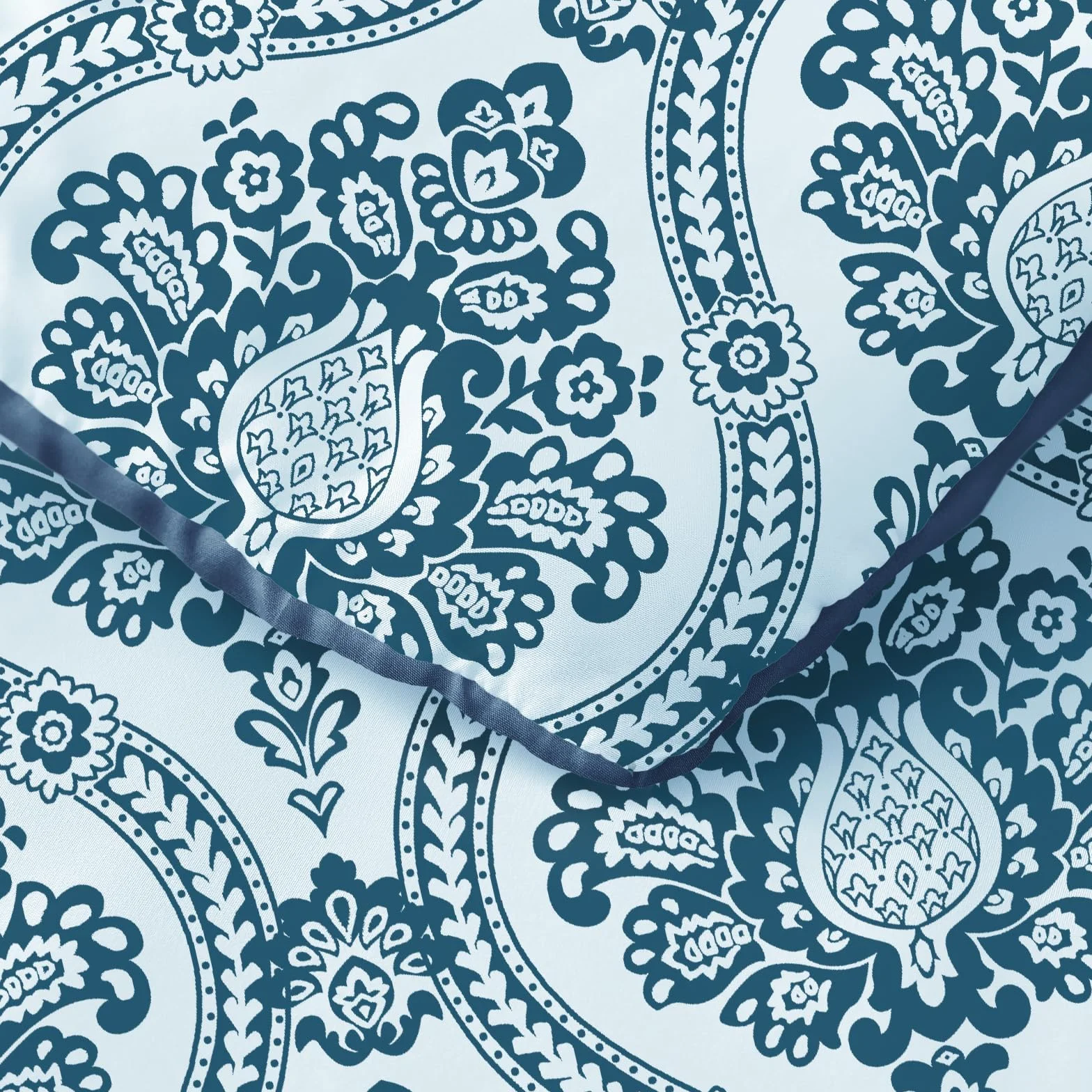 Exclusivo Mezcla Boho adamaszek zestaw pościeli z 2 poszewkami, mikrofibra, granatowy, 220×230 cm