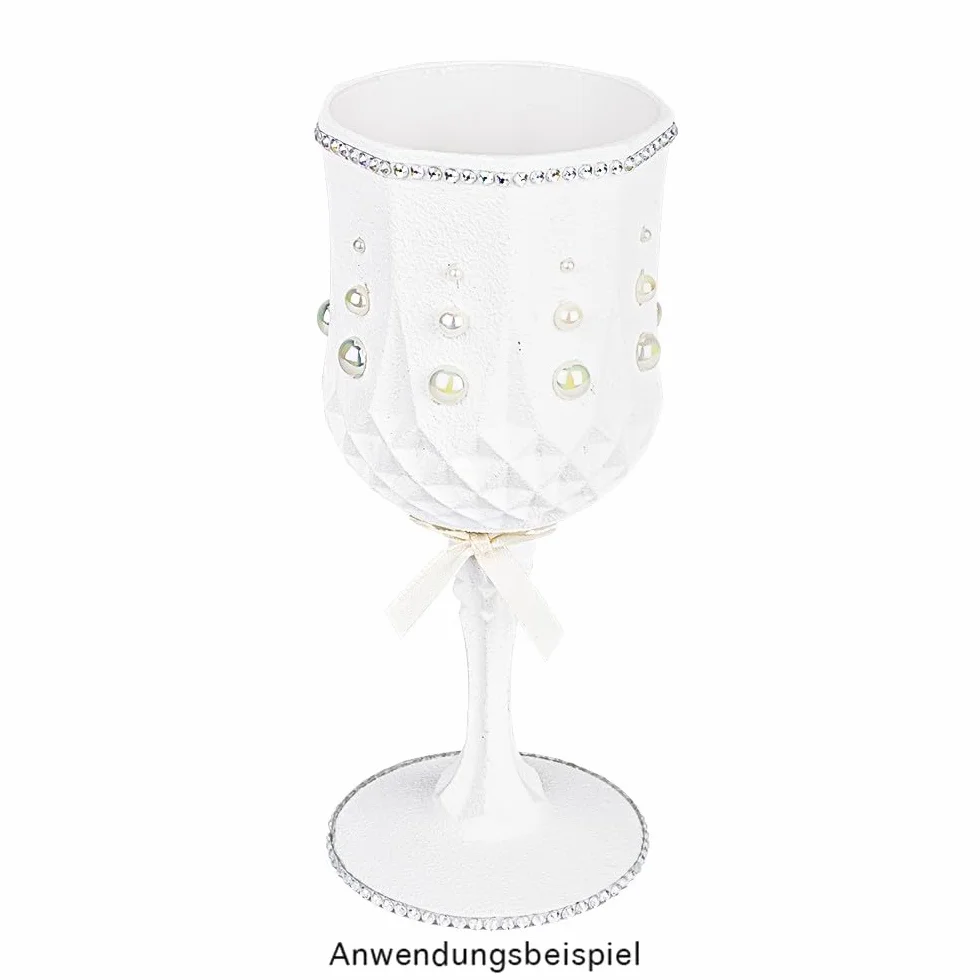 Ideen mit Herz Kieliszki do wina o wyglądzie kryształu | 200 ml szkło z tworzywa sztucznego | piknik | do podróży | odporne na pękanie | Ø 7 cm | wysokość 16,7 cm | przezroczyste | nadają się do
