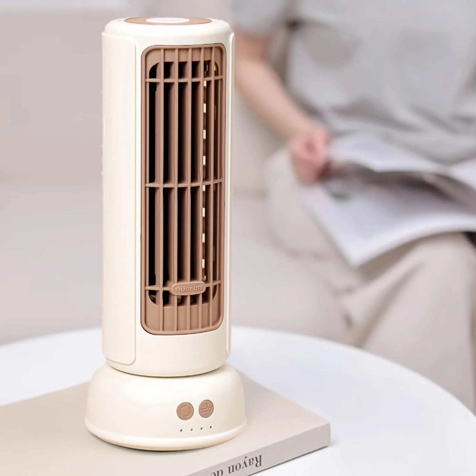 Tower Fan Oscillating Floor Fan with 3-Speed Settings, Portable Compact Cooling for Home Office Dorm Kitchen Living Room, 3.94 Inch