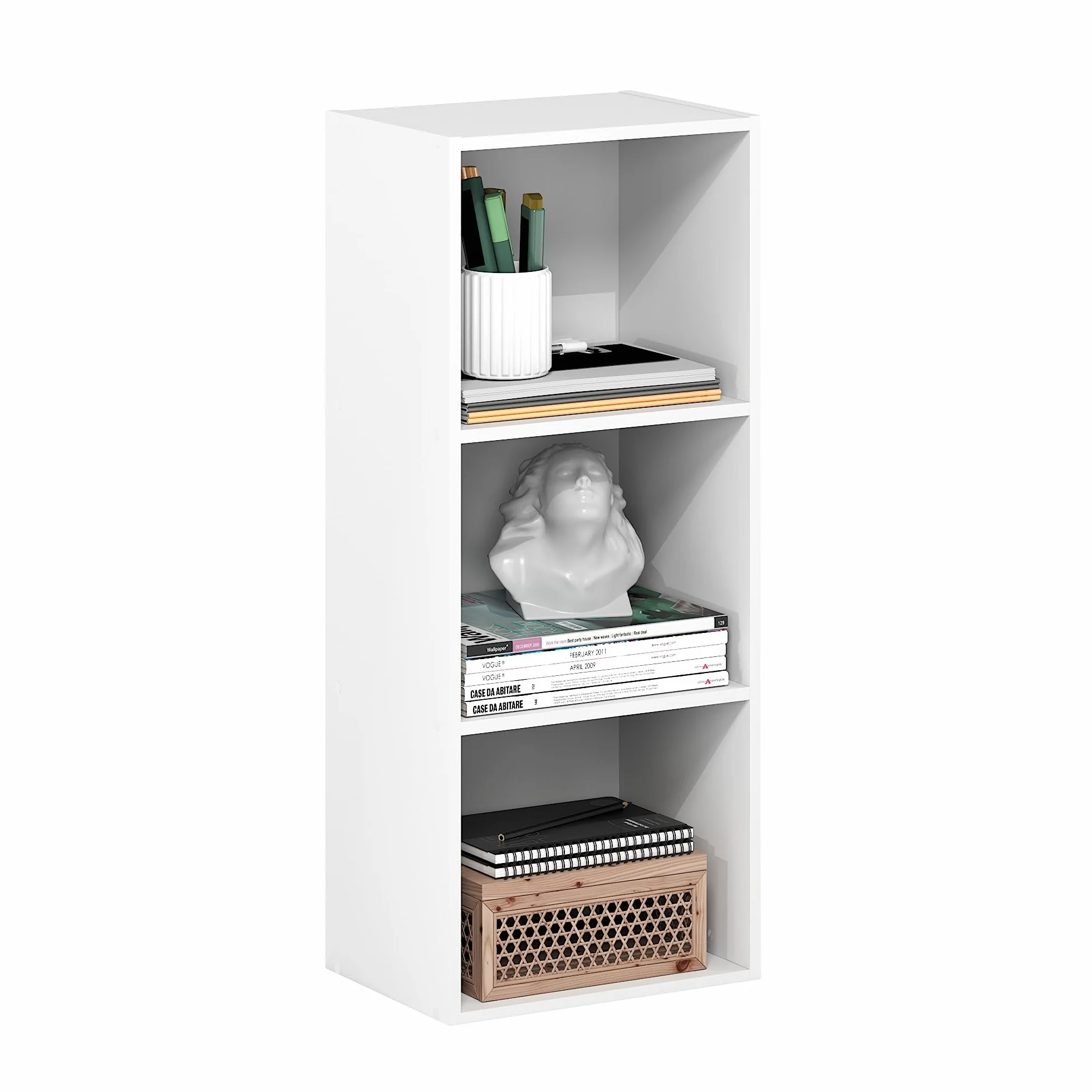 Furinno Luder 3-poziomowy regał z otwartą półką, biały