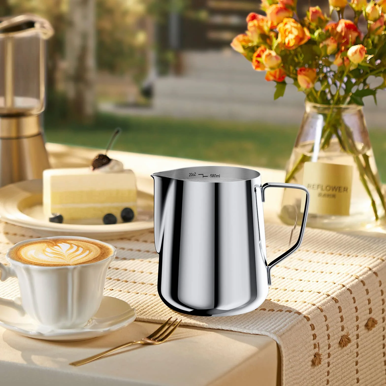 Newaner dzbanek do spieniania mleka 600 ml stal nierdzewna 304 12 uncji barista cappuccino espresso latte