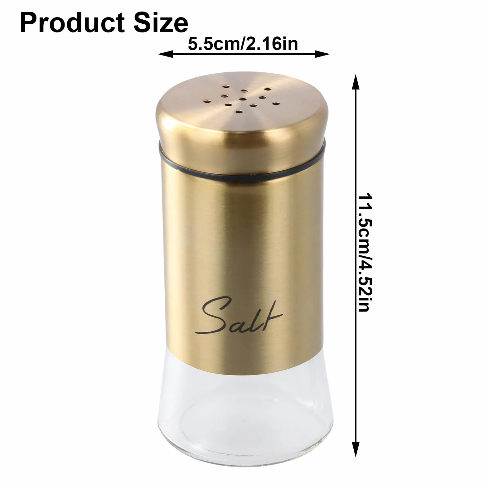 Zestaw 2 solniczek szklanych 150 ml 11,5 x 5,5 cm do kuchni i grilla