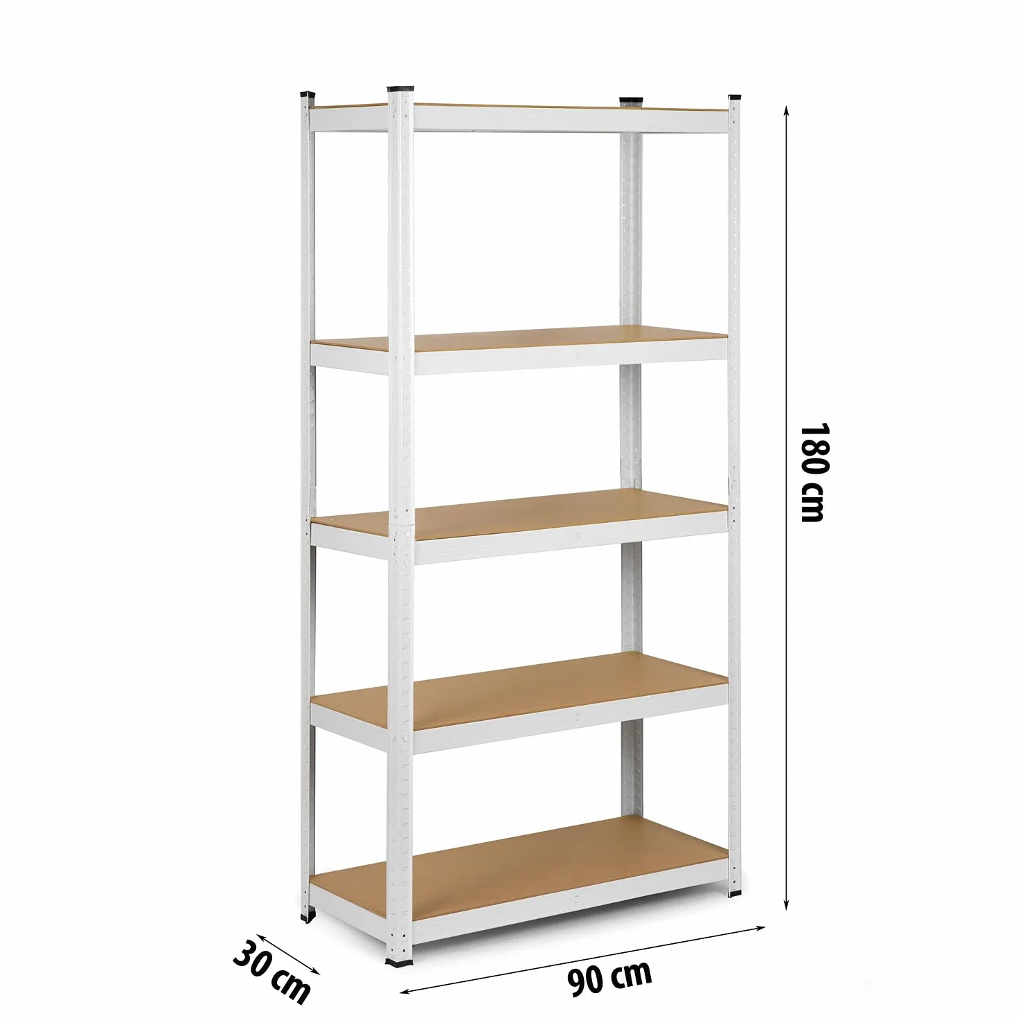 Humberg Półka garażowa metalowa 5 półek 875 kg 30 x 90 x 180 cm Biały