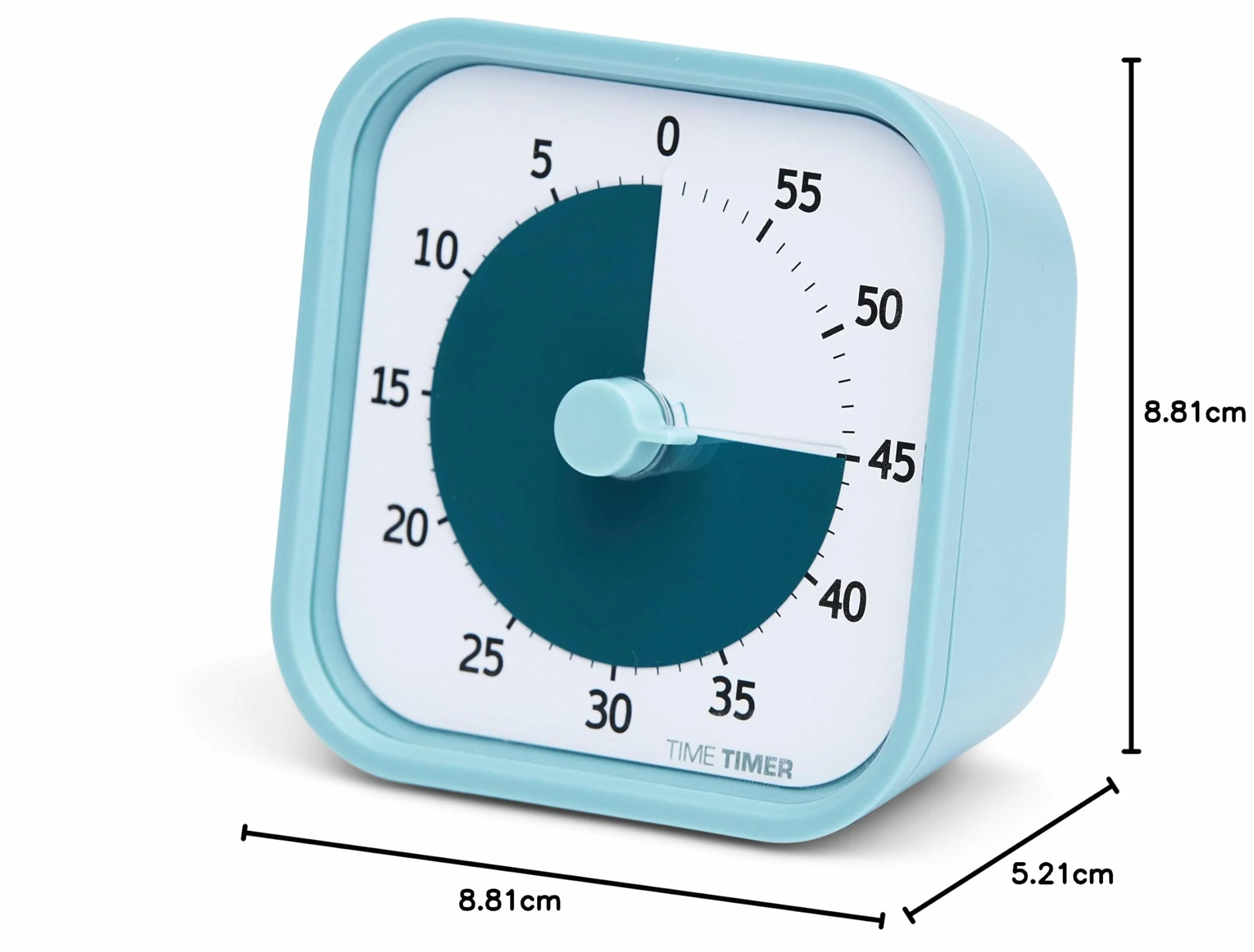 Time Timer Home MOD – 60 minut wizualny timer Home Edition – do nauki w domu, do nauki, narzędzia do nauki, do biura, kuchni, biura i spotkań bez głośnego dotykania (Lake Day niebieski)