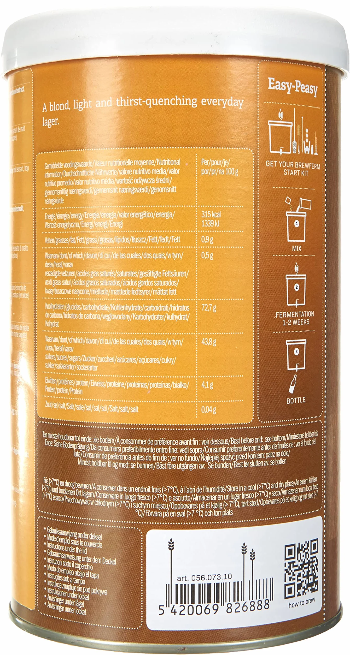 Brewferm - Zestaw piwa Pilsner - Meme Beer Kit - 20 litrów - Pysznie orzeźwiający