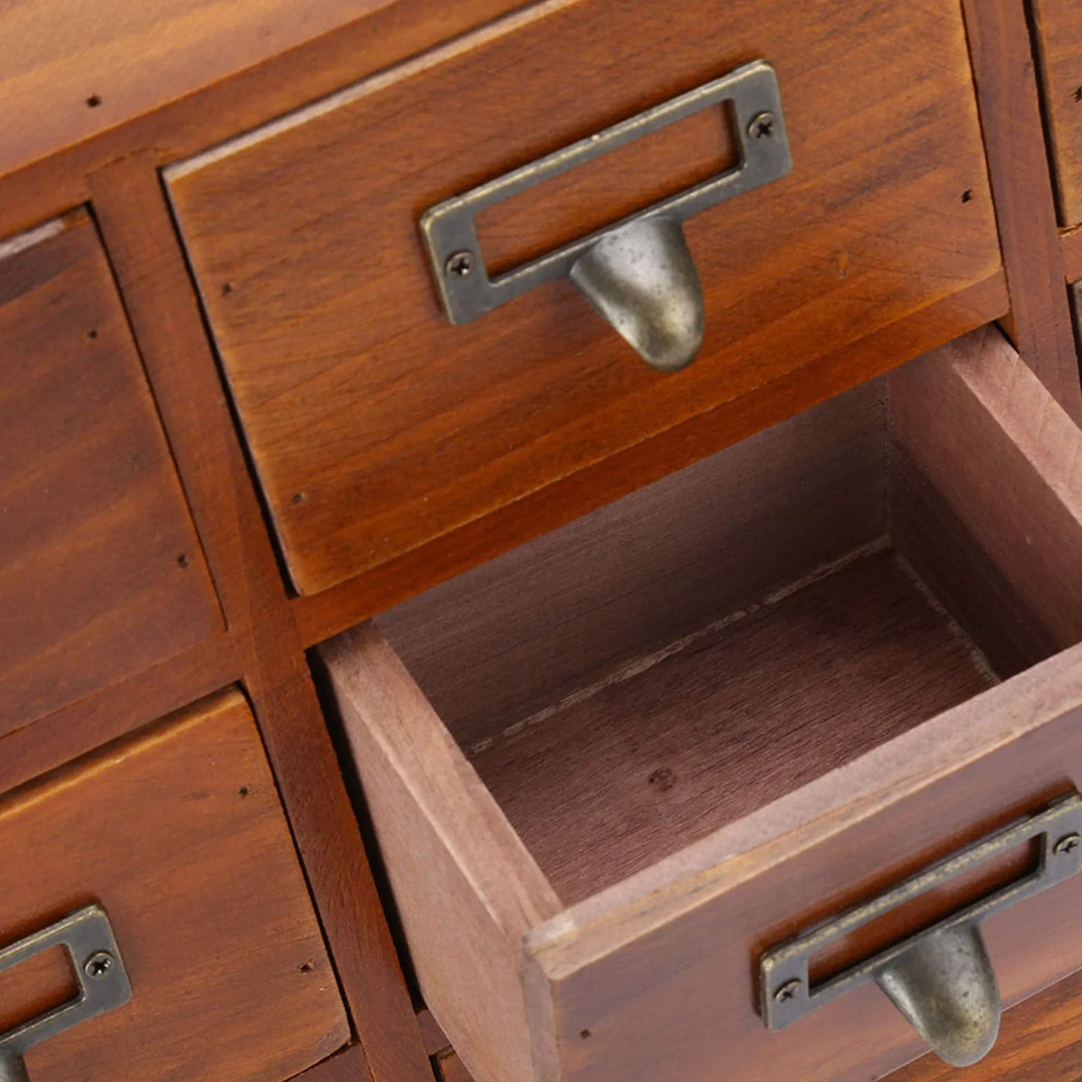 Fockety Drewniany organizer na biurko w stylu vintage z 9 szufladami, szafka aptekarska, komody i szafki aptekarza, pudełko do przechowywania ziół, meble w stylu vintage - niebieski, na
