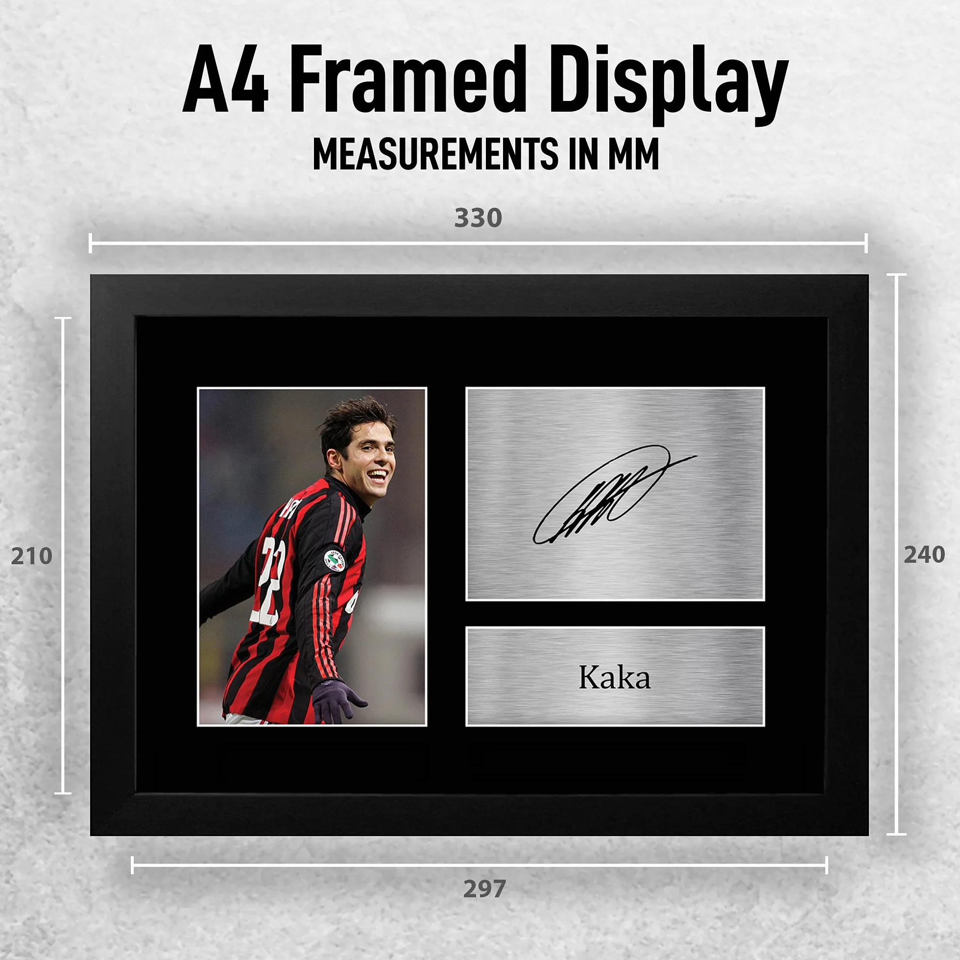 HWC Trading FR A4 Kaka A C Milan Prezenty Drukowane Podpisane Zdjęcie Z Autografem Dla Fanów Piłki Nożnej I Kibiców - A4 Framed