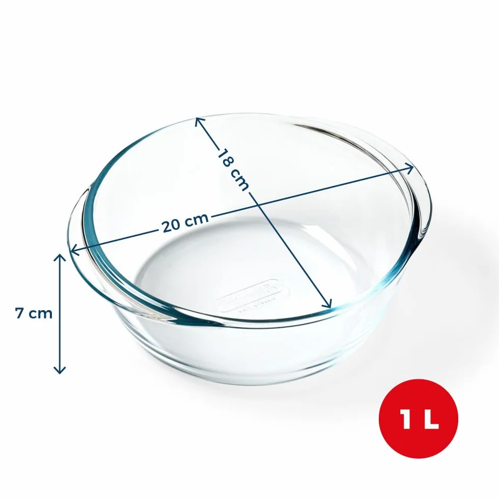 PYREX PREPWARE - Szklana okrągła fontanna 20 cm -1,1 l