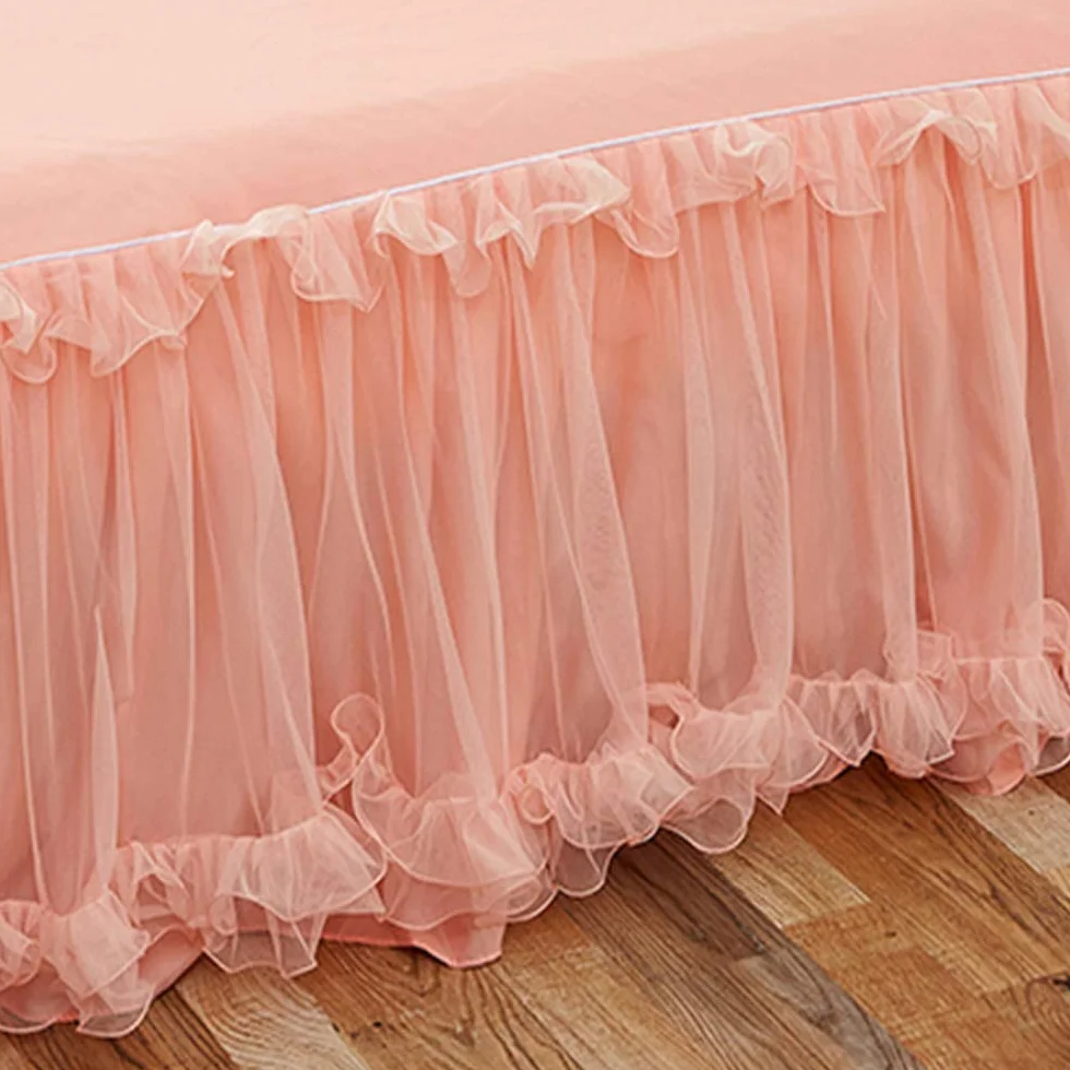 Zestaw narzut na łóżko z falbanką 3-częściowy biały 120x200 cm