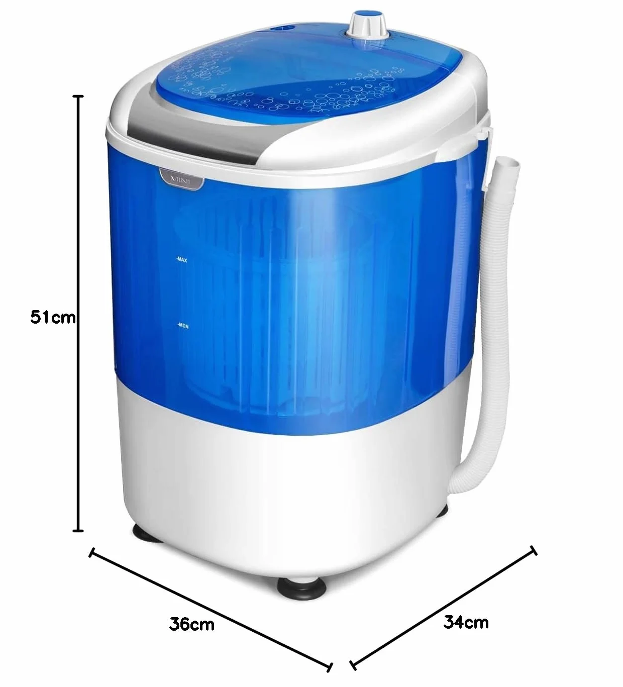 COSTWAY Pralka podróżna mini 2.5 kg 170 W ładowana od góry