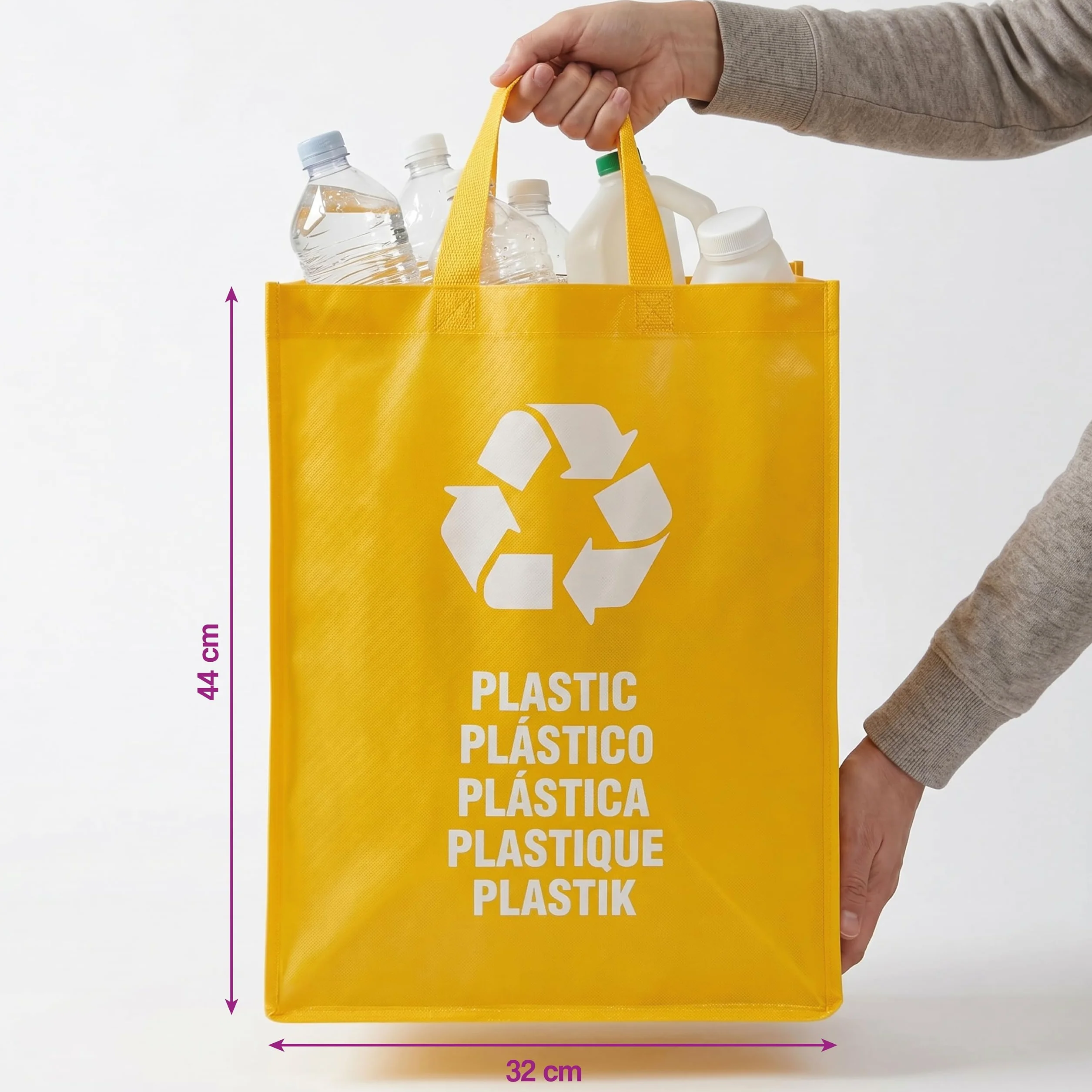 Torby do Recyklingu z Uchwytem - Pojemnik na Śmieci - System Recyklingu Tworzyw Sztucznych - Organizer