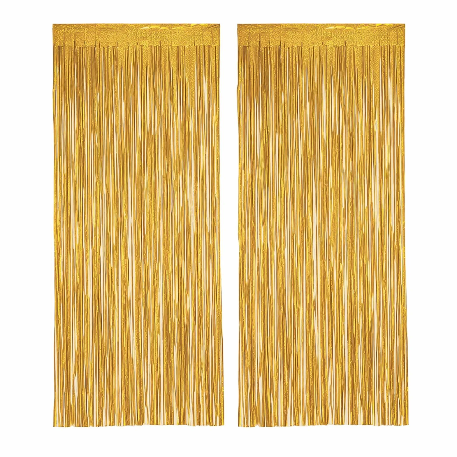 PHENO FLAGS 2 sztuki złotej kurtyny z lametą, 1x2,5m - brokatowa dekoracja sylwestrowa w błyszczącym metalicznym wyglądzie, łańcuch choinkowy na Twoją imprezę