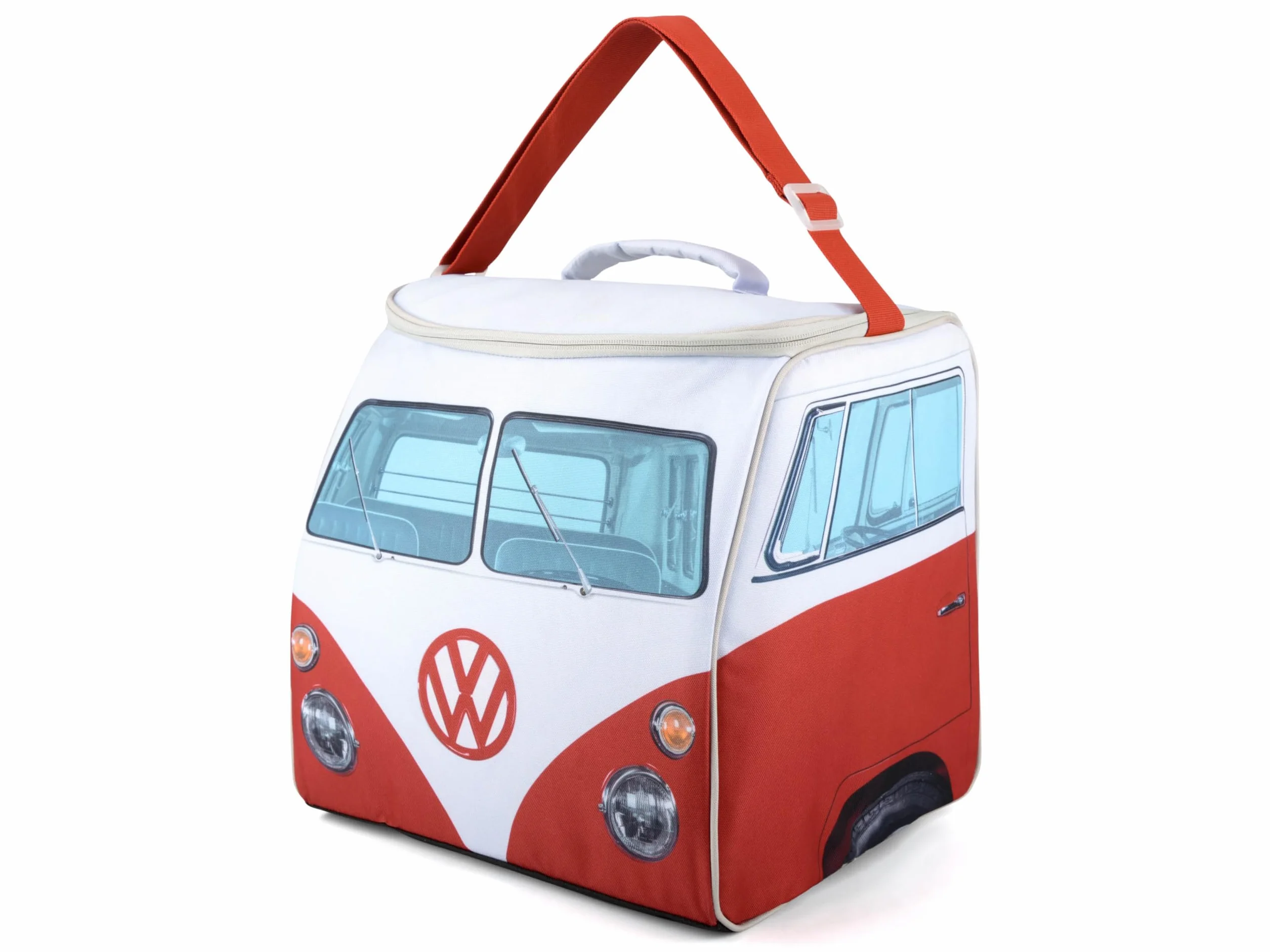 Board Masters - izolowana torba termiczna Volkswagen - torba termiczna na pudełko chłodzące - torba kempingowa - torba na piknik T1 Combi (czerwona)