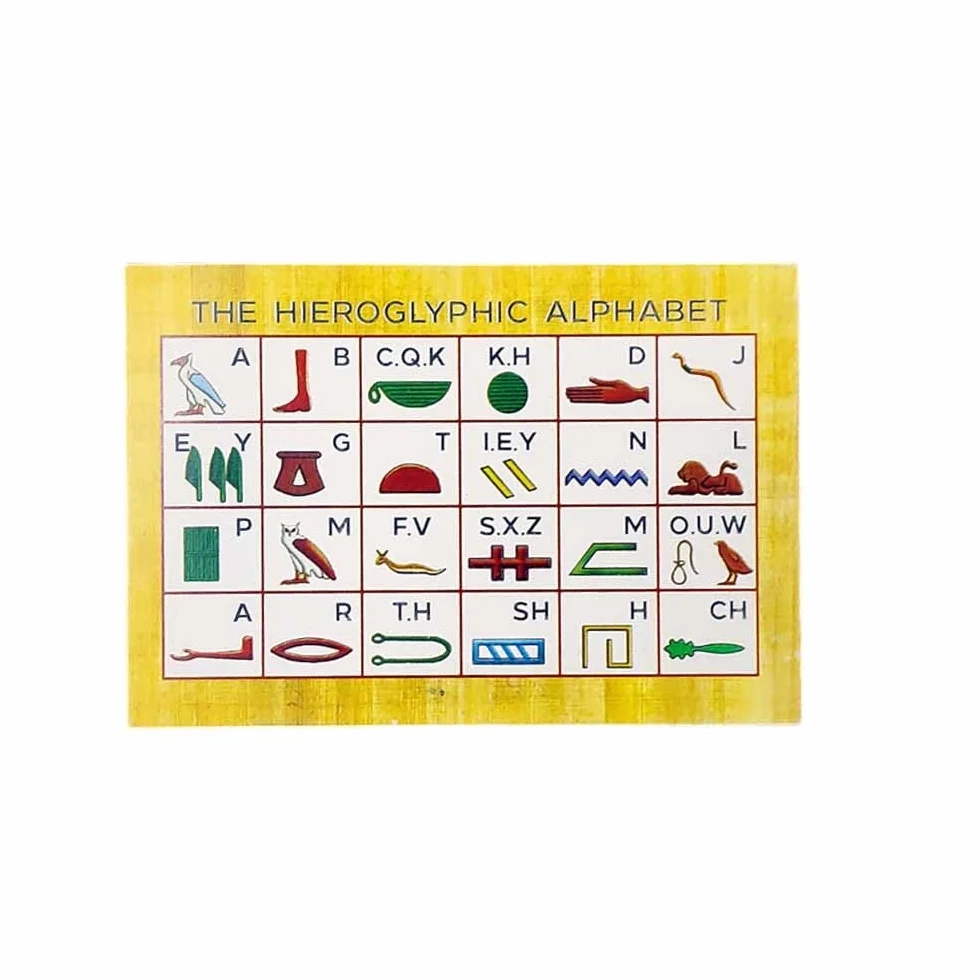 Horus Artesanía de Egipto Papirus egipski Twoje imię i horoskop w hieroglifie na oryginalnym papirusie ręcznie i pomalowanym w Egipcie
