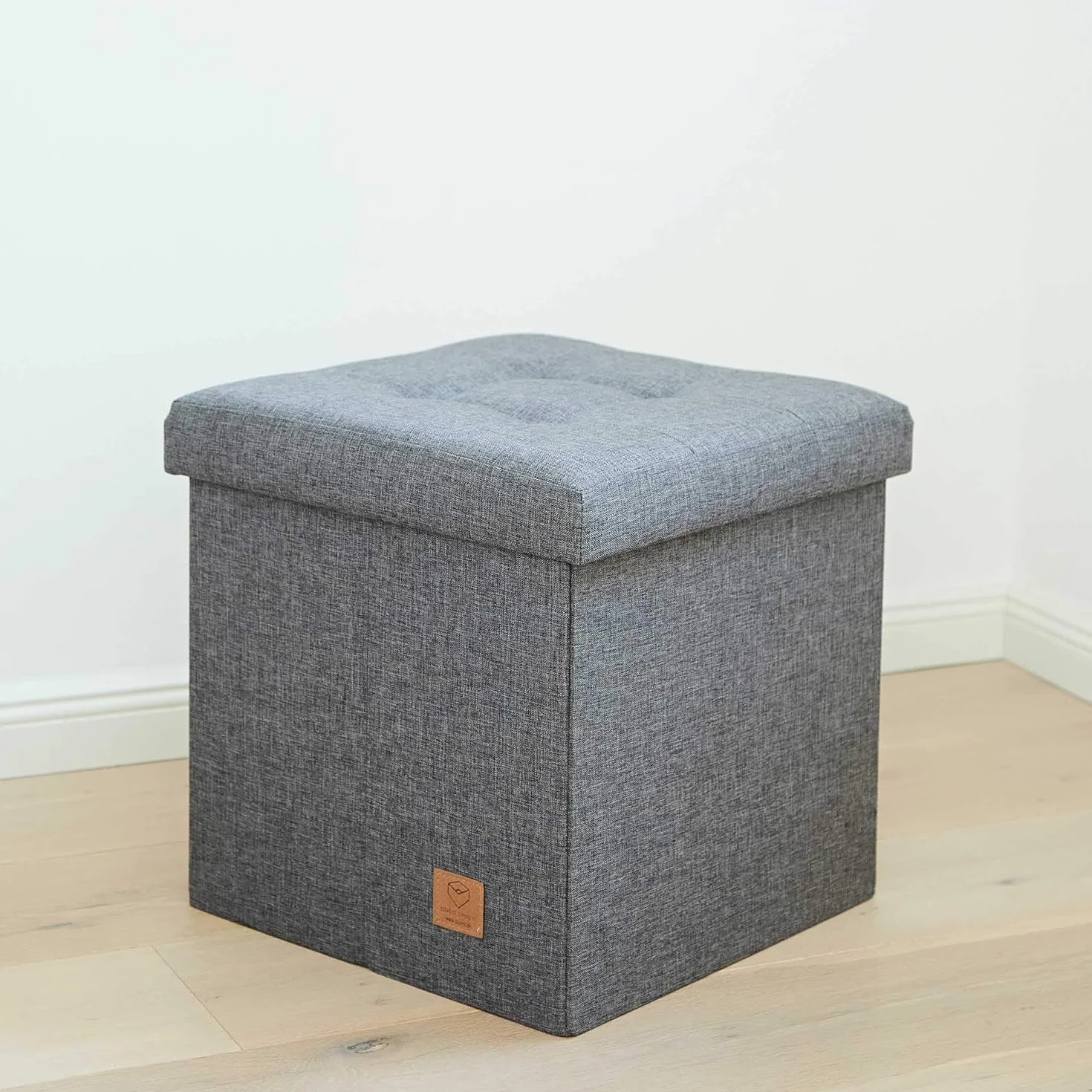Taboret premium z miejscem do przechowywania 38 x 38 x 38 cm szary