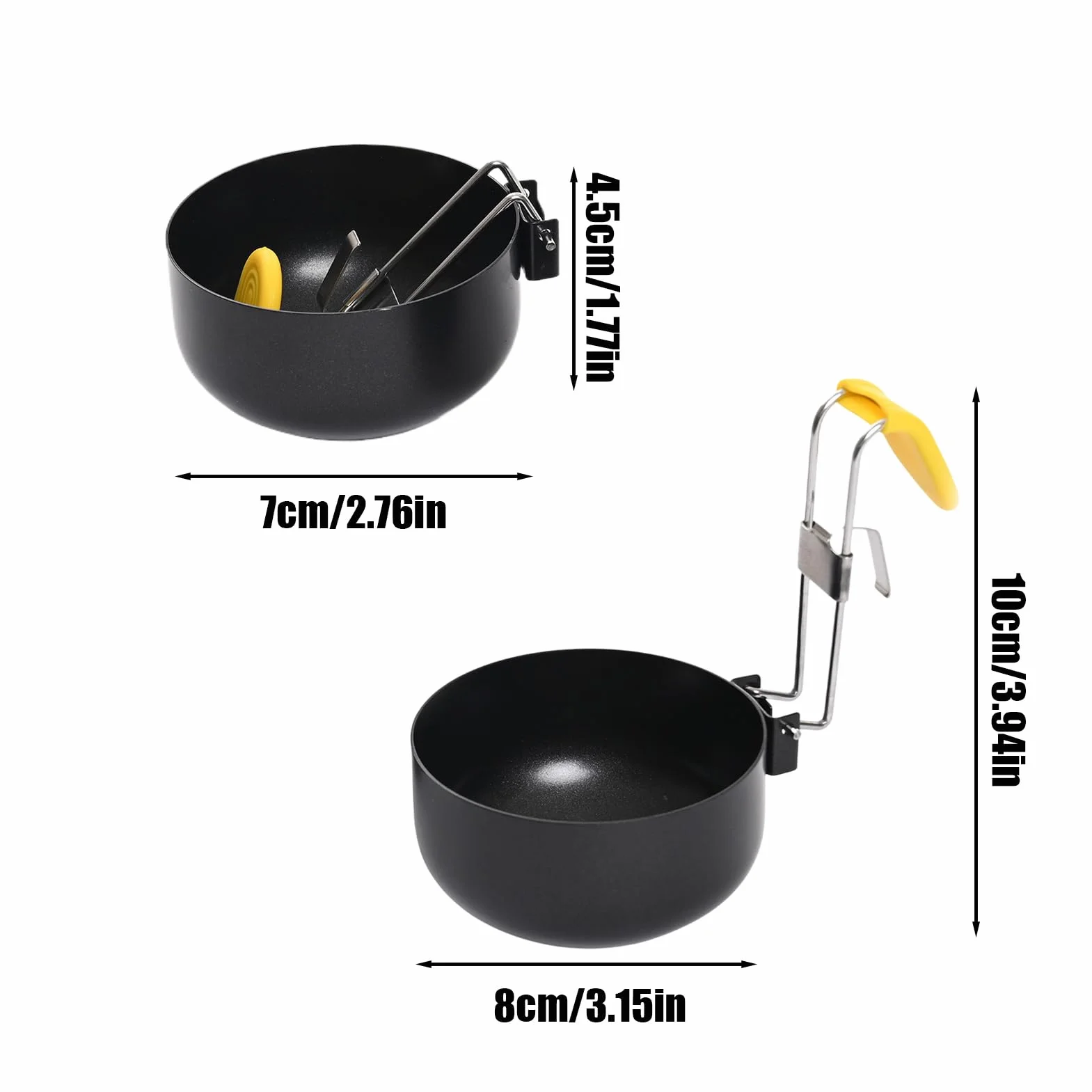 Egg Poachers, Foldable Eggs Cooker Cup, Nonstick Stainless Steel Folding, Heat Resistant Kitchen Accessory for Breakfast, Omelet, Lunch, Compact Cooking Tool, 8x10cm