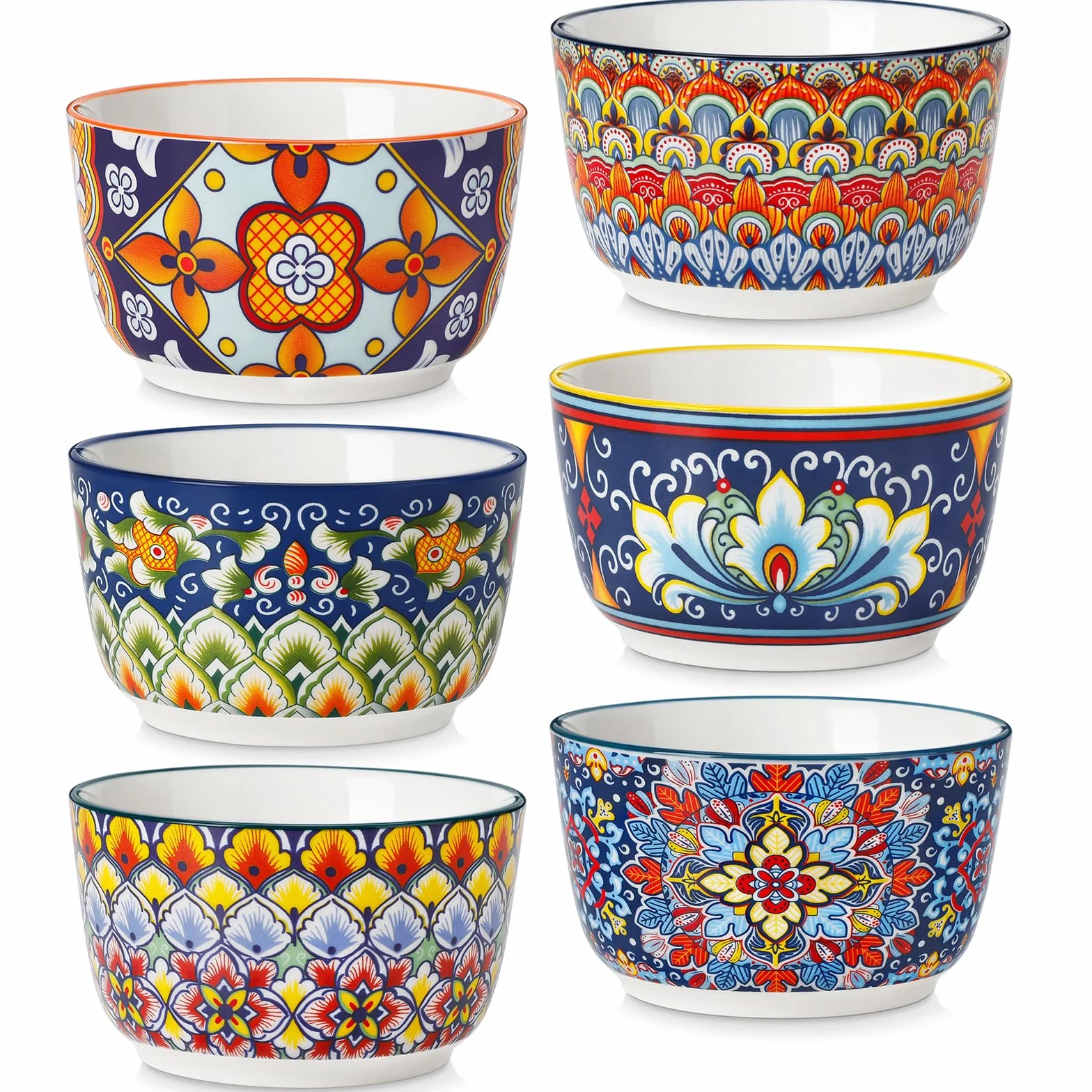 Vancasso Krem Brulee miseczki 240ml, ceramiczne foremki do sufleta, zestaw 6 odpornych na piekarnik