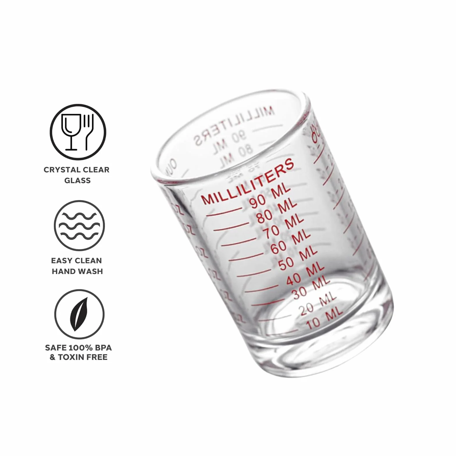 ACONDE Kubek z miarką 90 ml Kieliszek do shotów z wagą do espresso